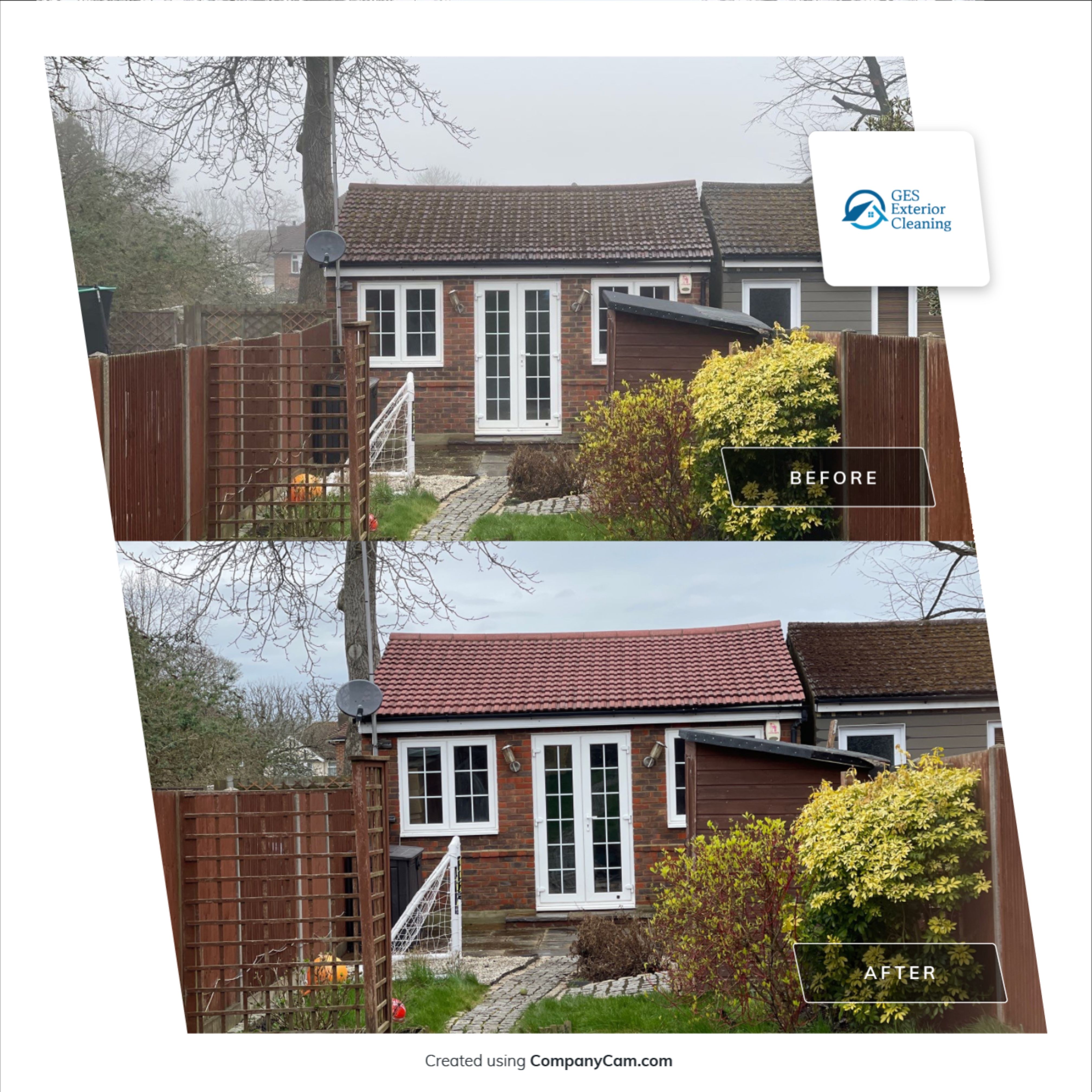 Roof Clean and Biocide Treatment using Honda 15lpm Low Pressure Washing Machine by Ges Exterior Cleaning ltd