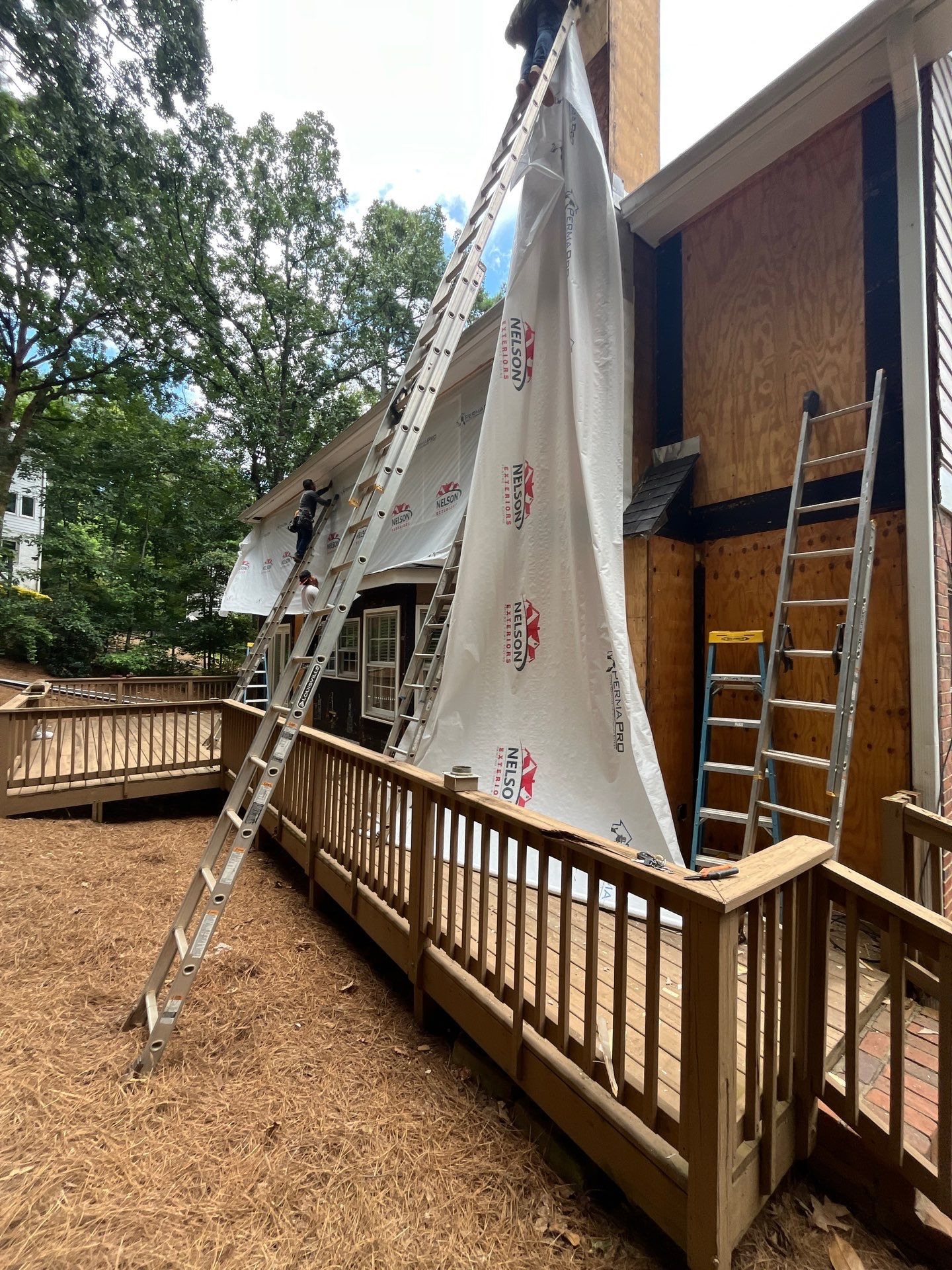 James Hardie Siding Installation, Rotten Wood Replacement, Porch Repairs, and Deck Resurfacing in Smyrna, GA by Nelson Exteriors 