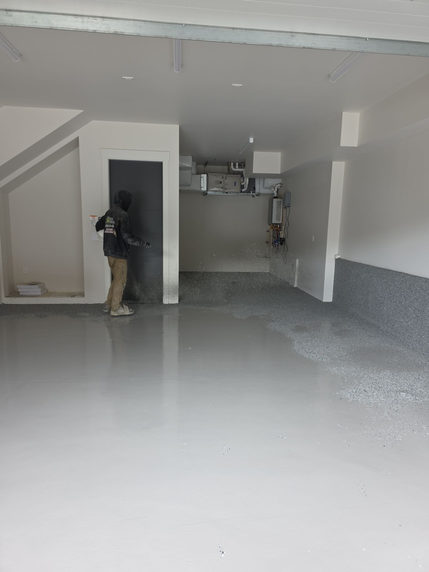 Premium Slate Hybrid Garage Floor Coating in Coeur d'Alene by Croc Coatings, LLC