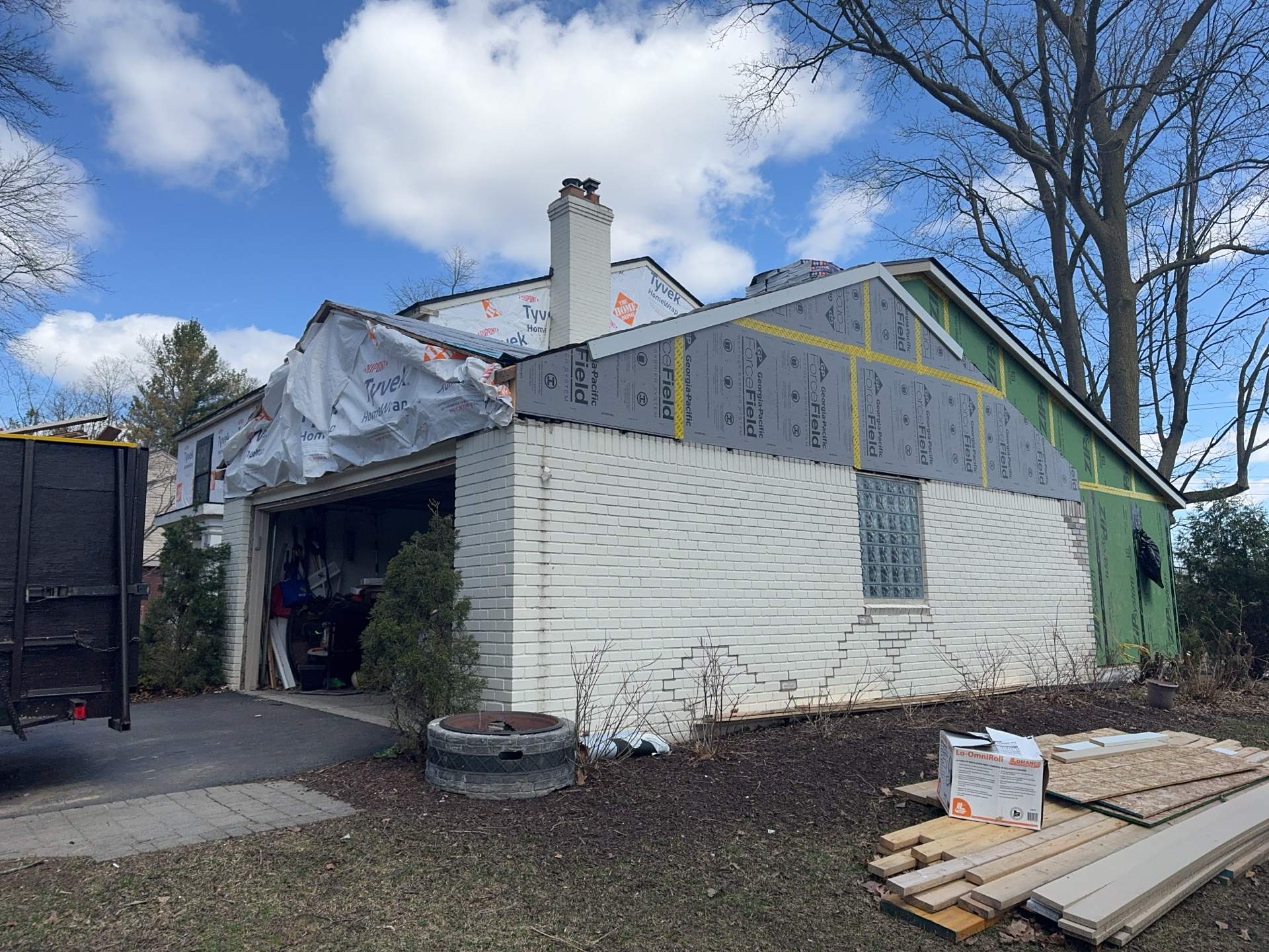 Siding Replacement using Hardie Plank S8 1/4"  Arctic White by 180 Contractors