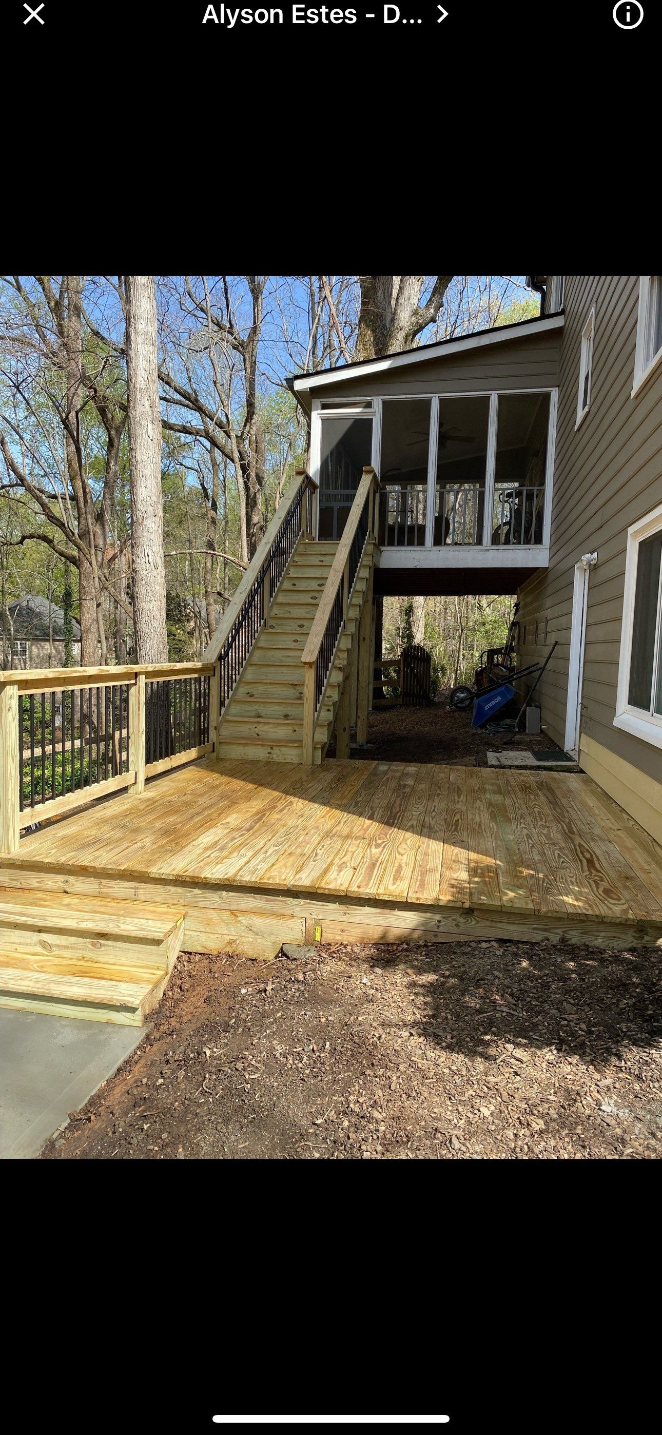 Multi-Level Deck Construction and Wood Staining in Kennesaw by Swift Home Renovations 