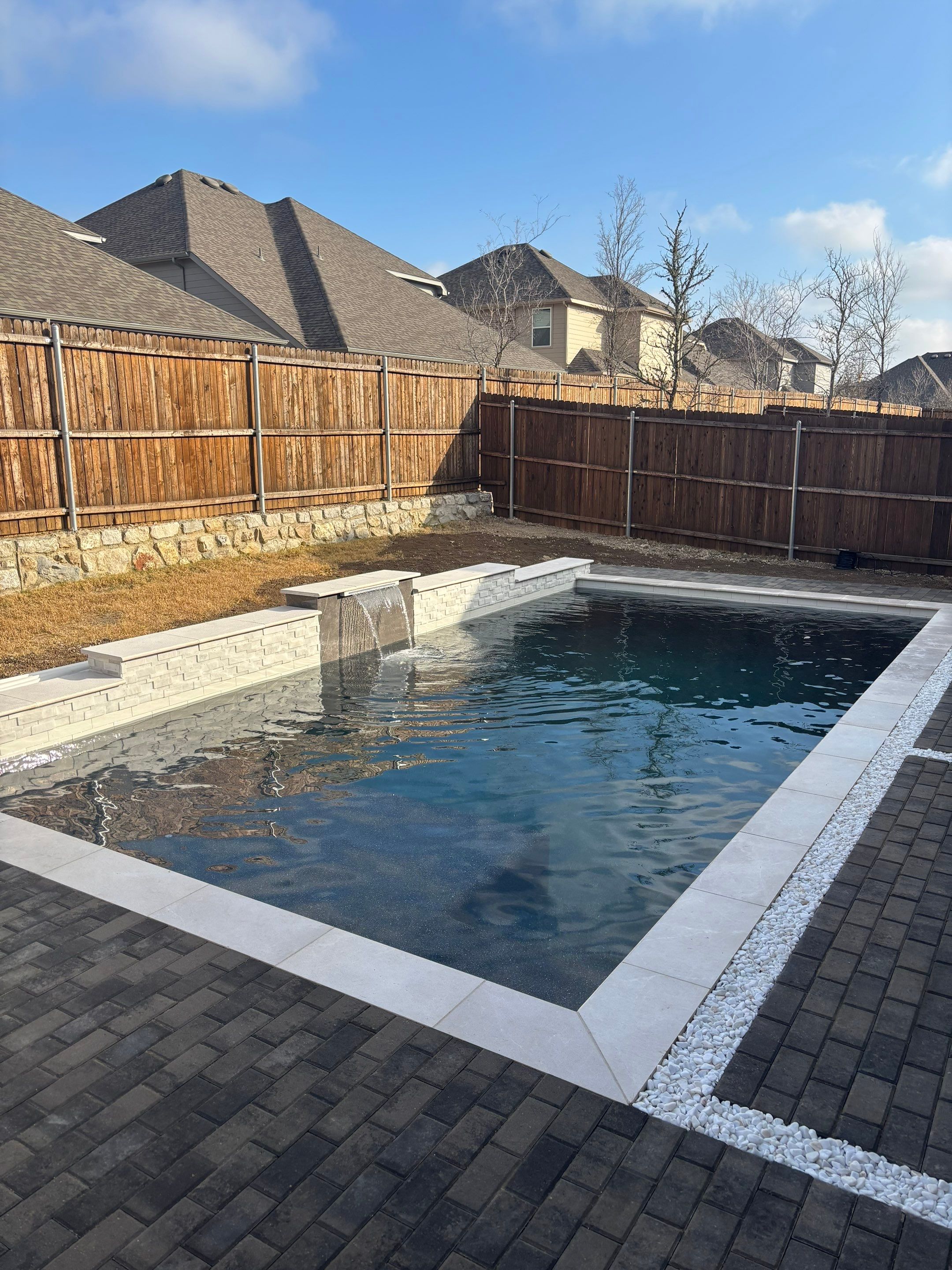 Geometric Pool with Pavers by Pinnacle Pools and Spas - DFW
