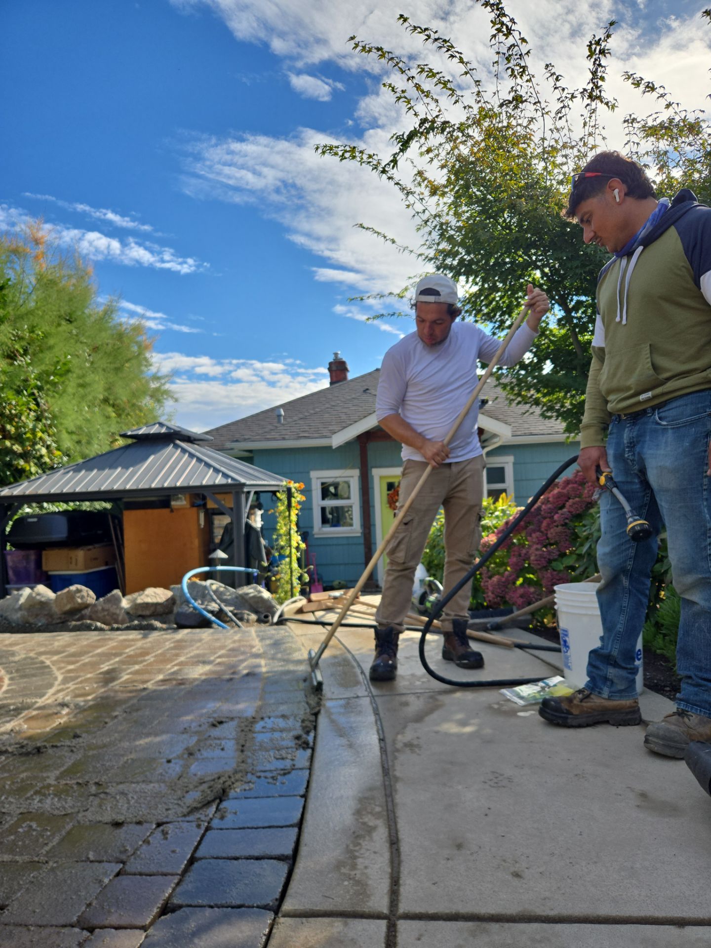Backyard Transformation — Custom Shed, Paver Patio & Retaining Wall by Habanero Garden and Exterior Care