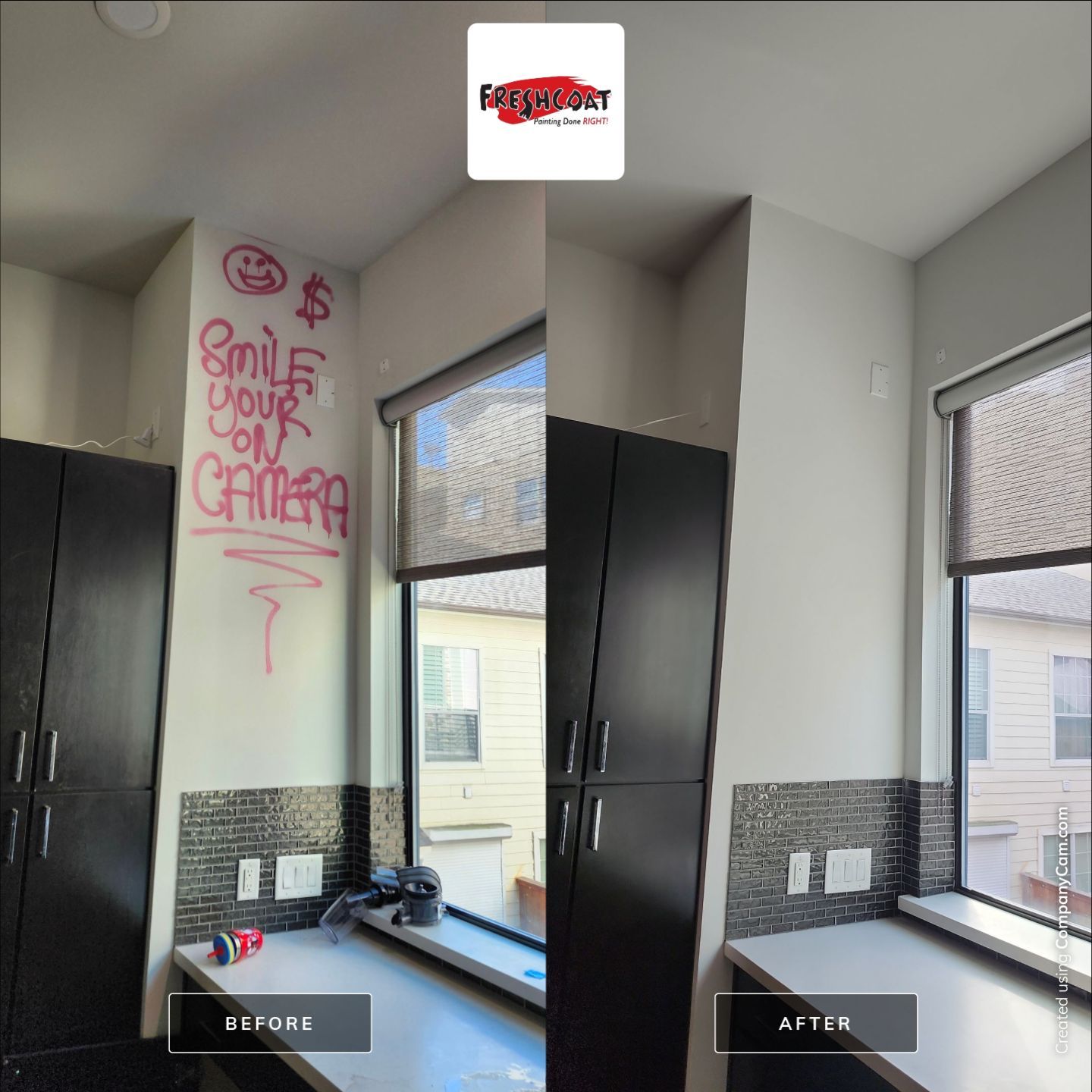 Graffiti Removal and Repaint by Fresh Coat Painters of Cypress