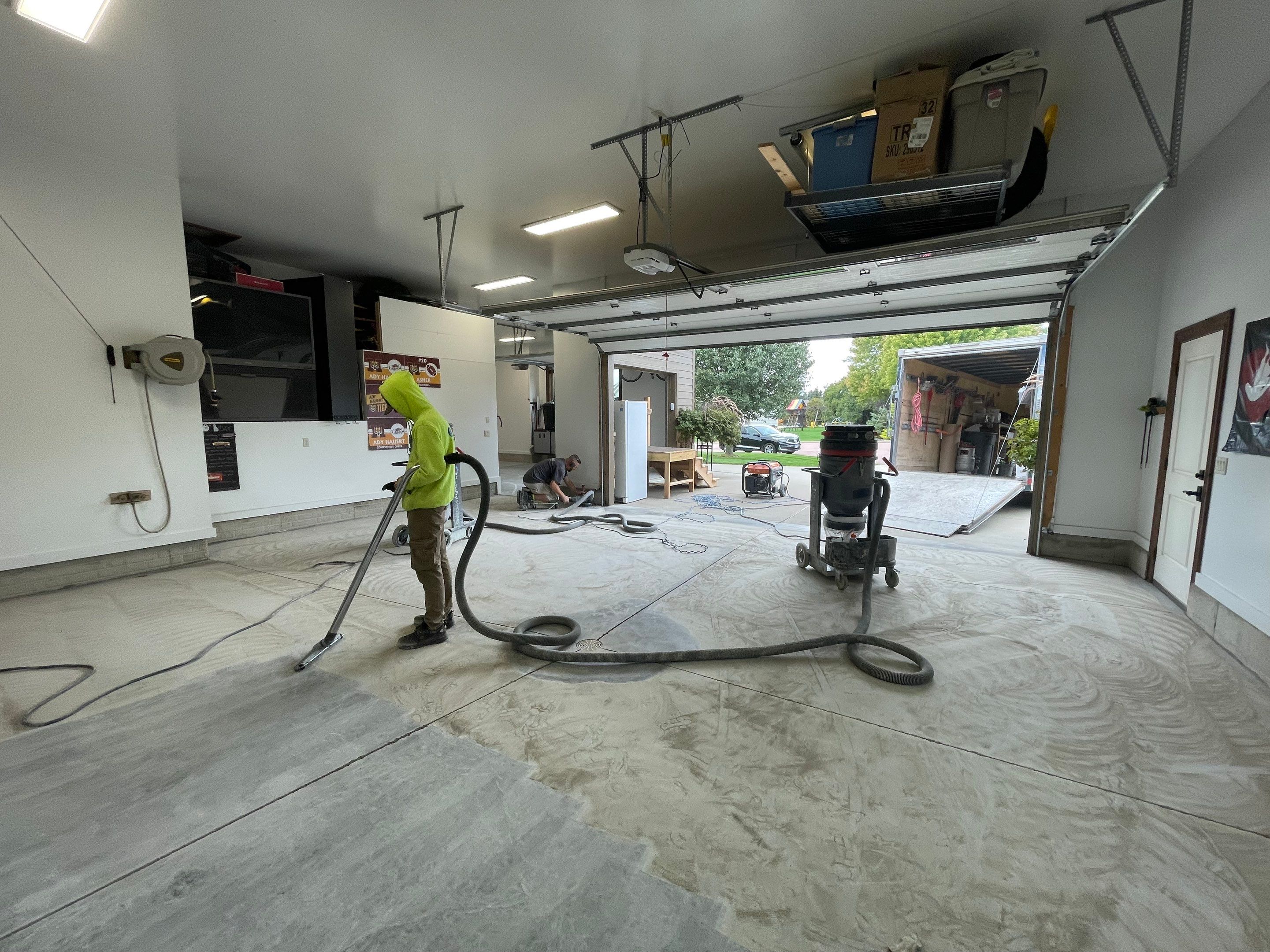 Garage Floor Coating and Domino Flake Finish in Sioux Falls by Select Painting, Coatings & Garage Cabinets