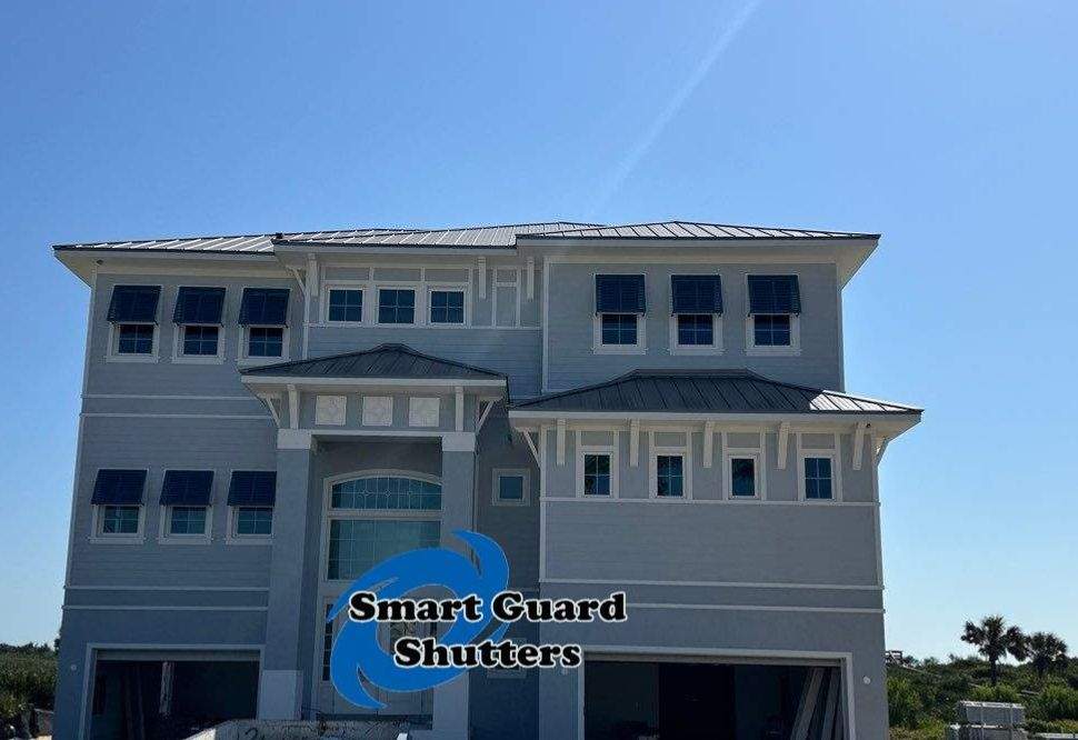Decorative Bahamas in Pearl Gentian Blue by Smart Guard Shutters