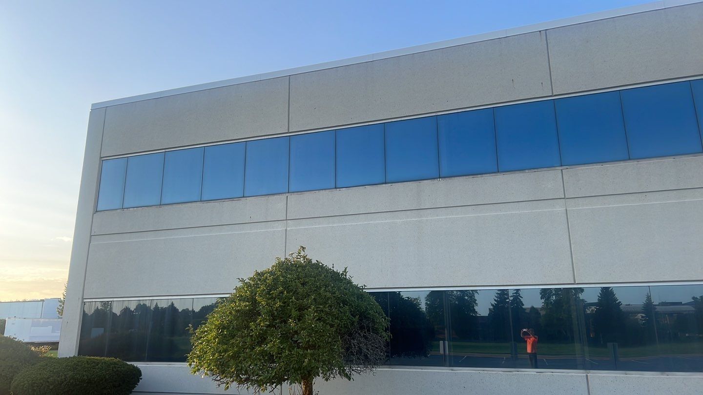 commercial pressure washing using Algaecide, soft wash soap by Northern Power Washing LLC.