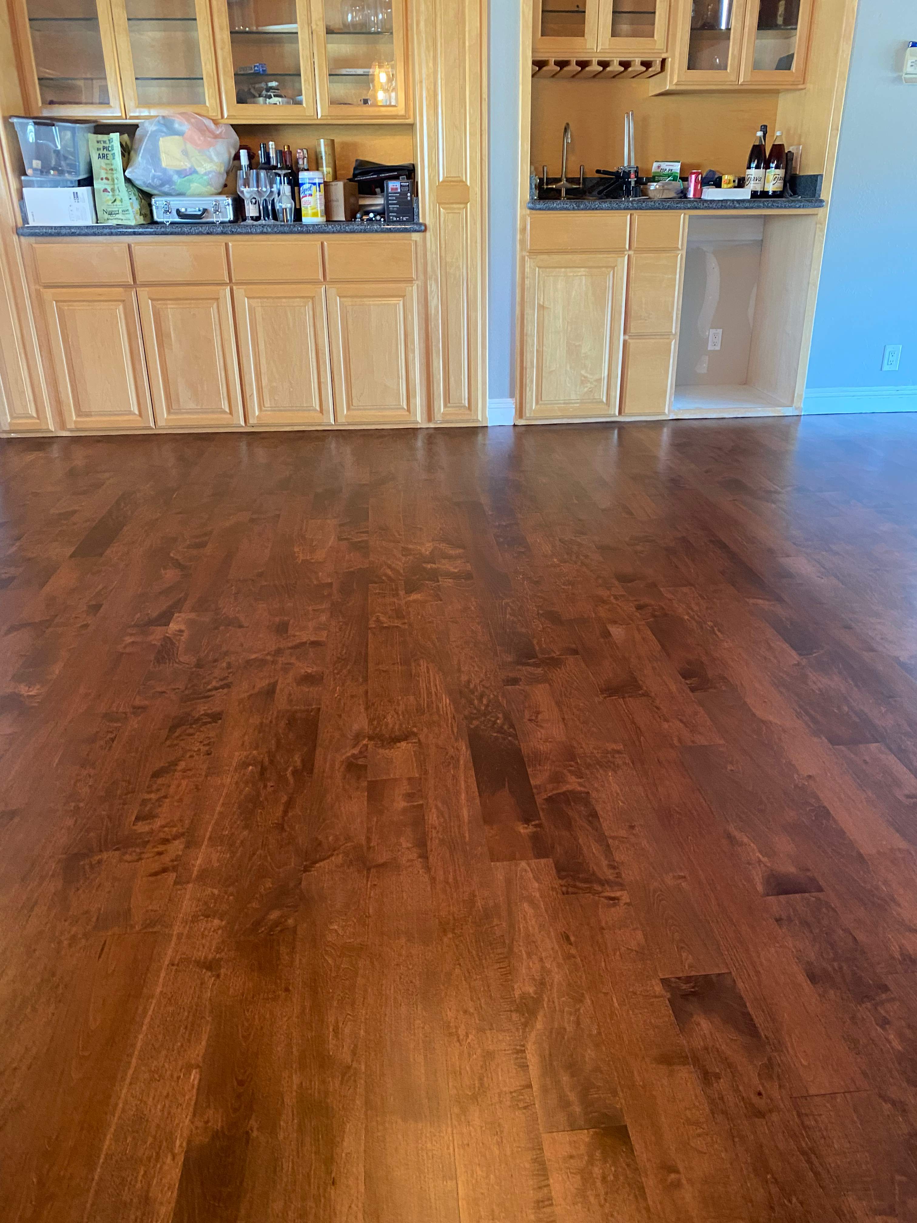 Custom Maple and Walnut Hardwood Floor Installation in El Dorado Hills by Footprints Floors South Sacramento