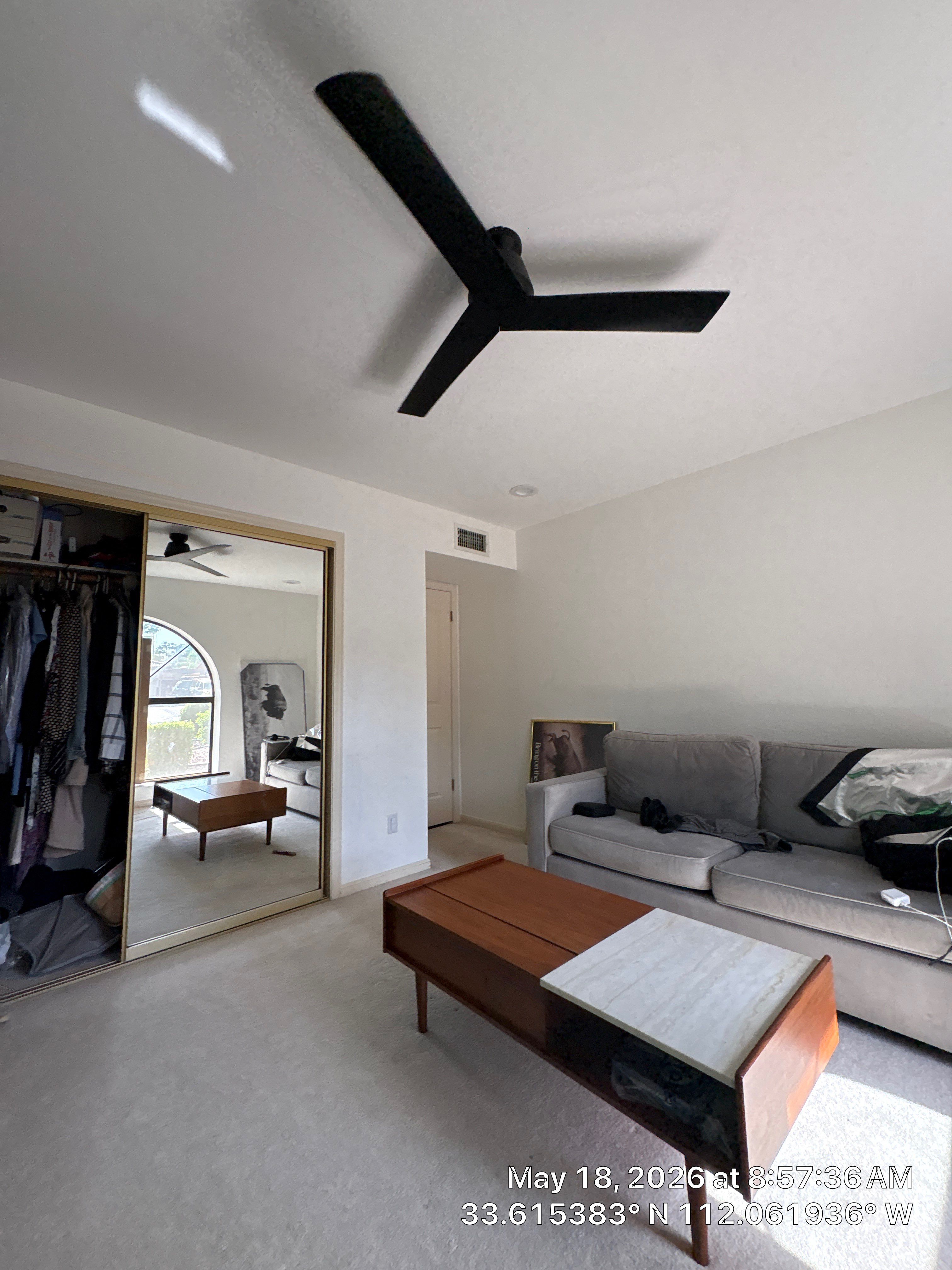 Modern Ceiling Fan and Media Wall Installation in Phoenix by CompanyCam Sales Demo