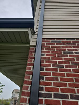 New black gutters and roof