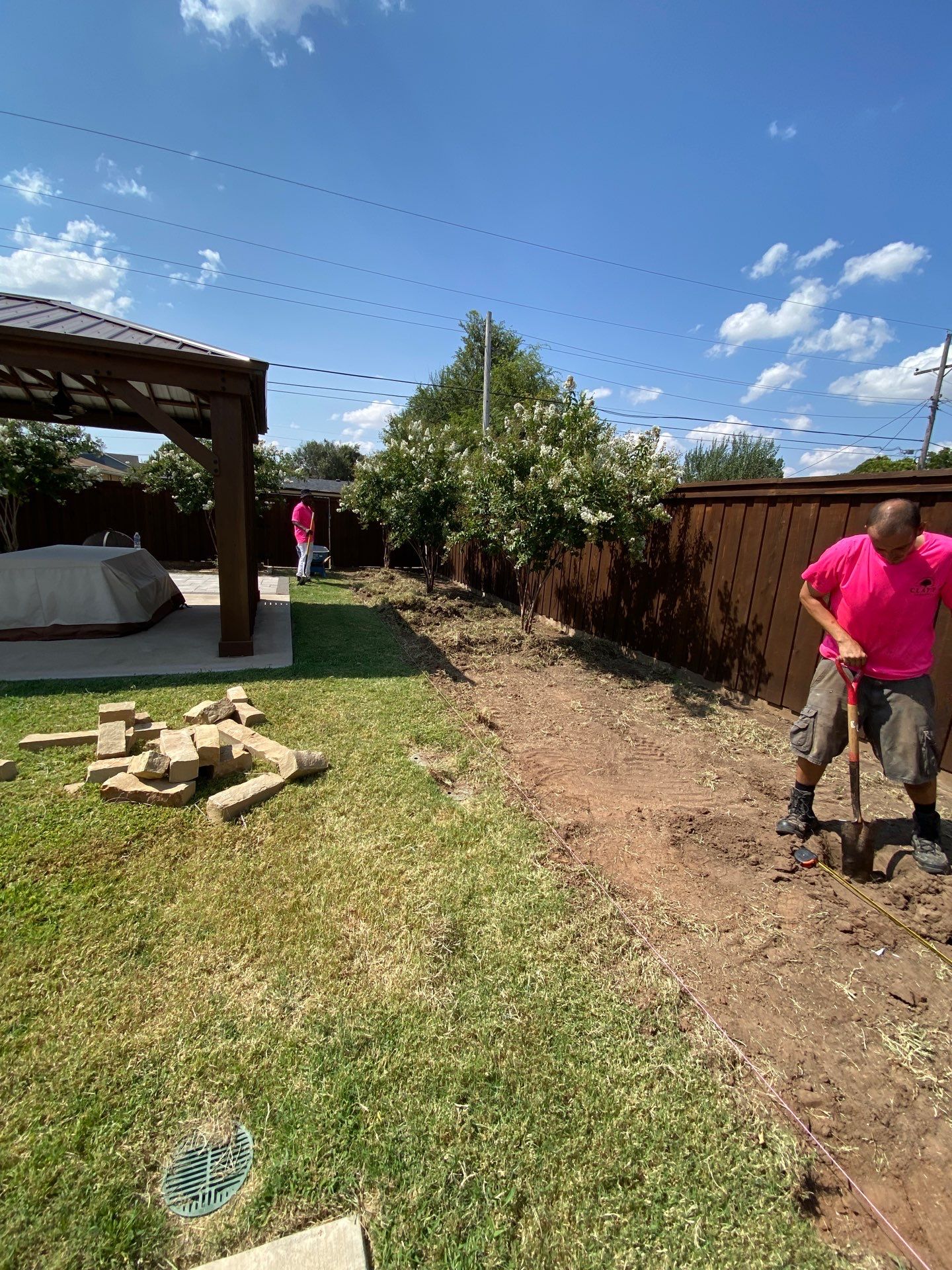 Landscape using Crepe Myrtle Plant by Clays Services Inc