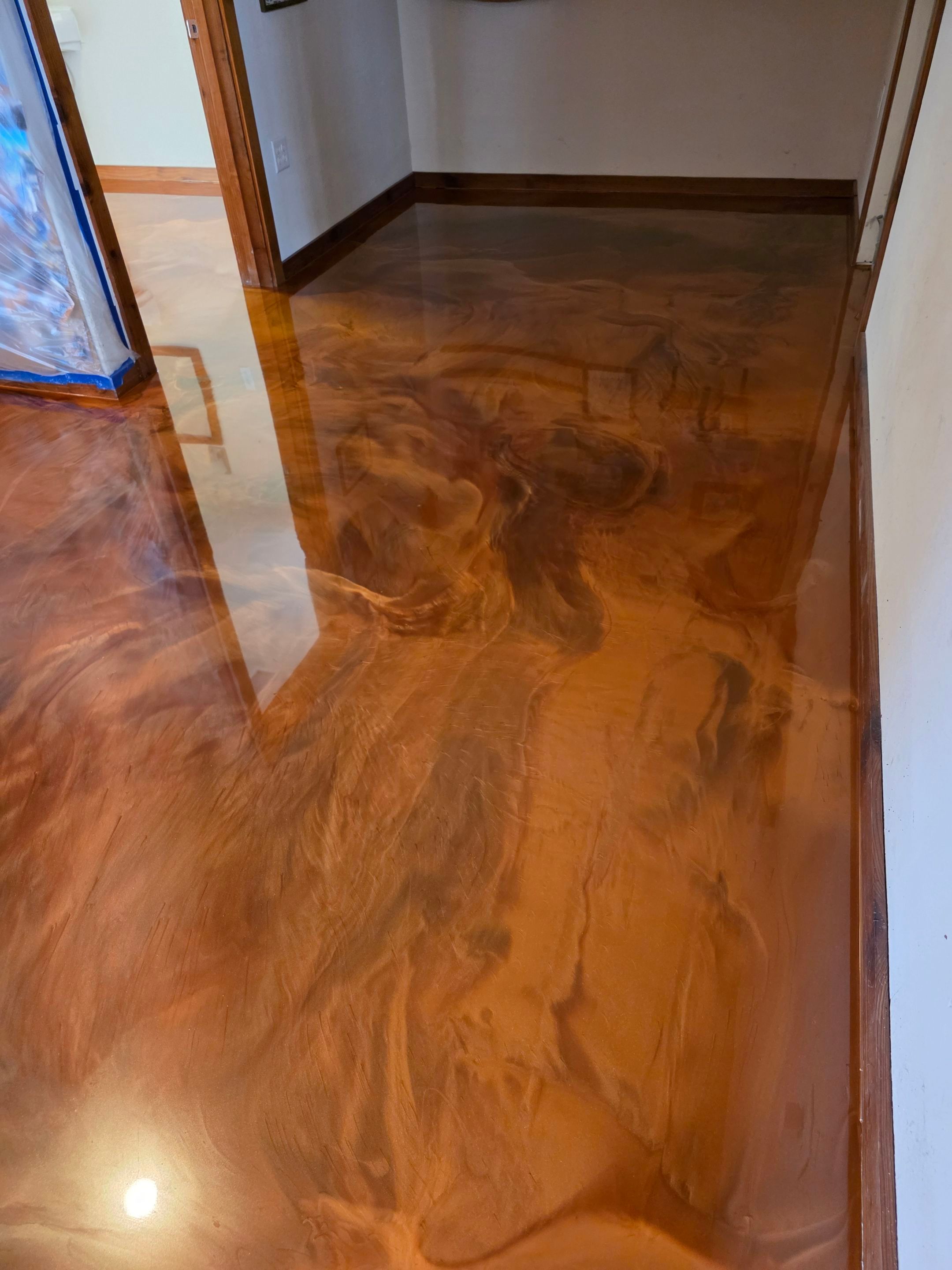Custom Metallic Epoxy Floor Installation for San Miguel Winery by MGP Coatings