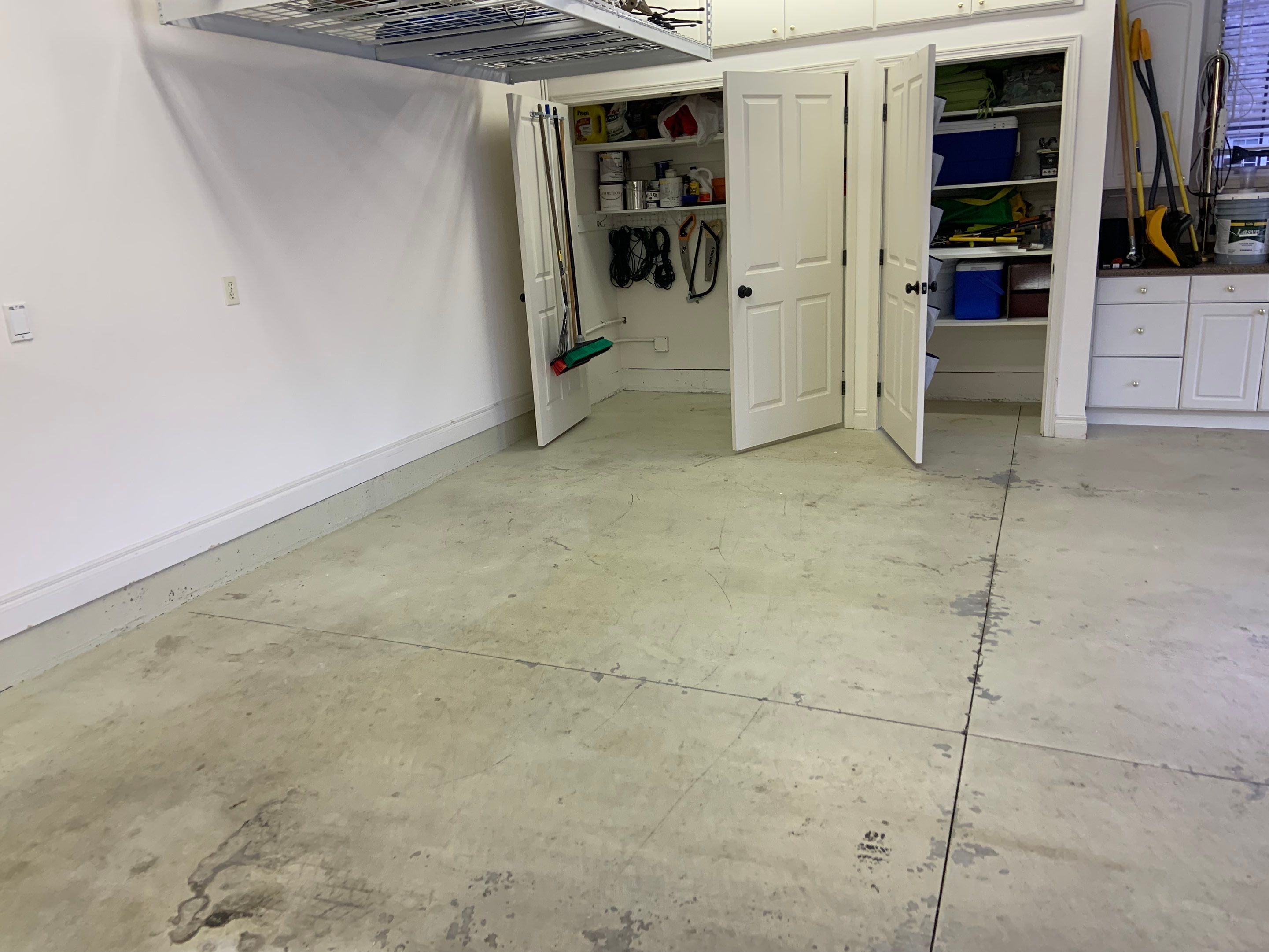 Garage Transformation using Driftwood Colorway by Croc Coatings, LLC
