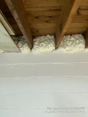 Rim Joist using open cell spray foam