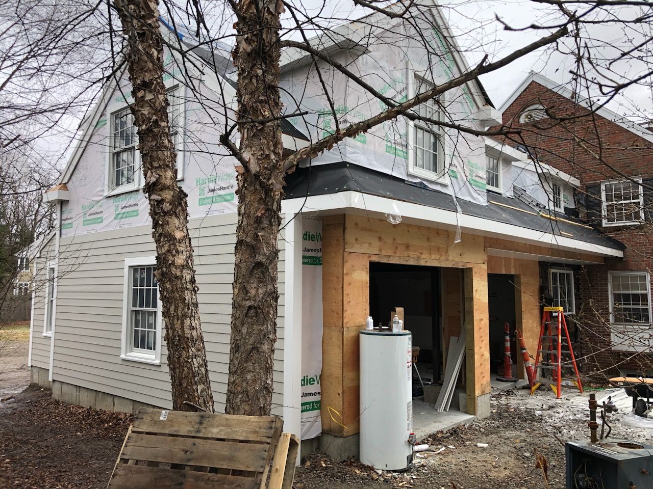 Siding on new construction in Brookline, MA by UBrothers Construction