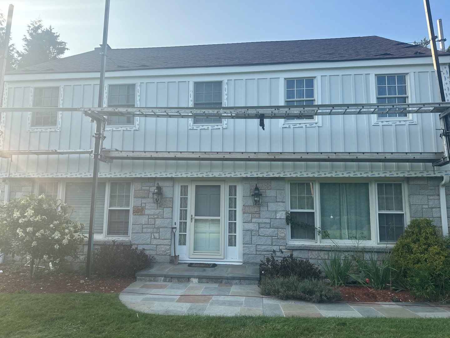 Siding Installation using Hardie Plank Artic white by A Plus Exterior