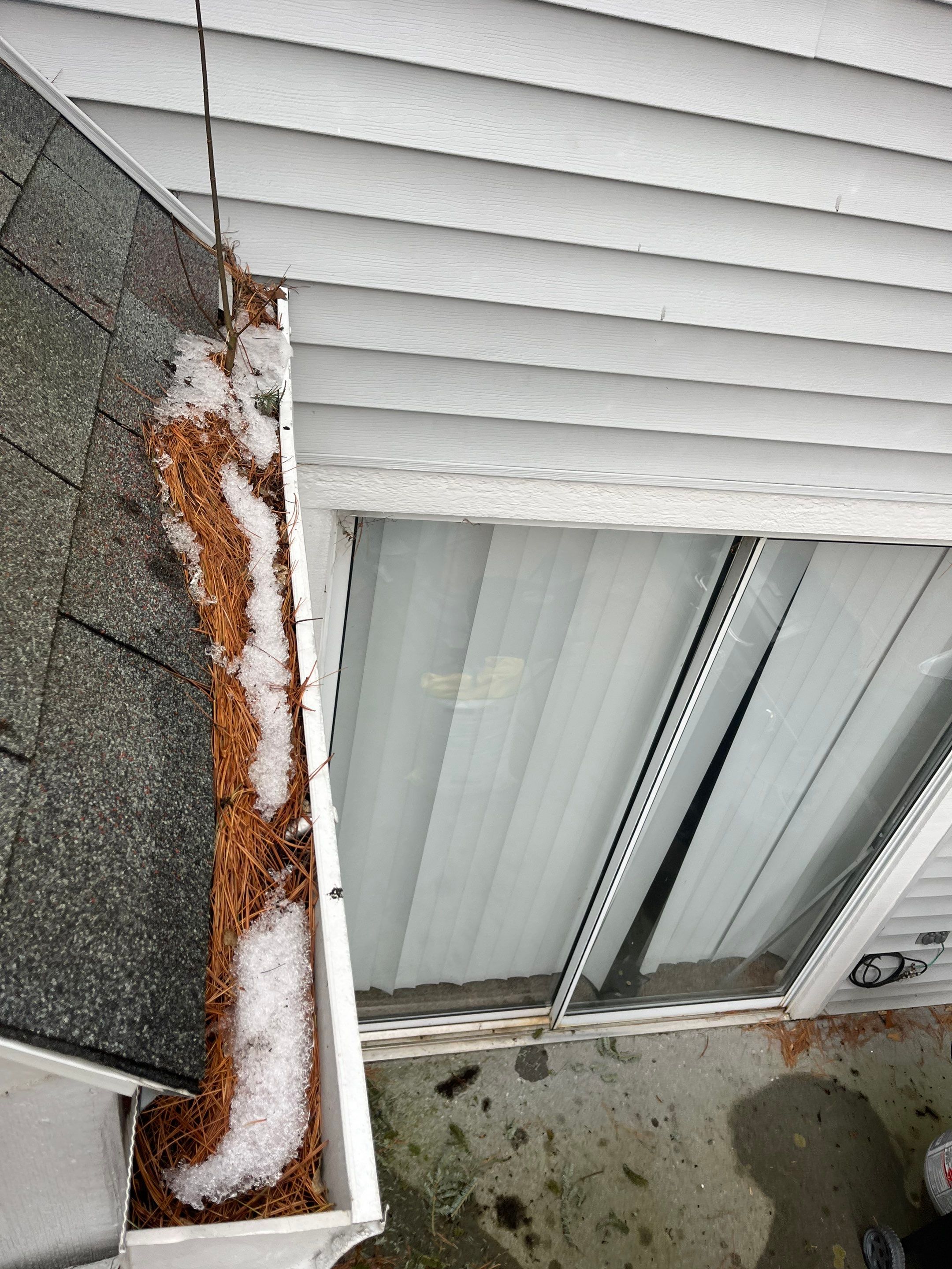 Commercial gutter cleaning Boone & Blowing Rock, NC before photo with filled gutters