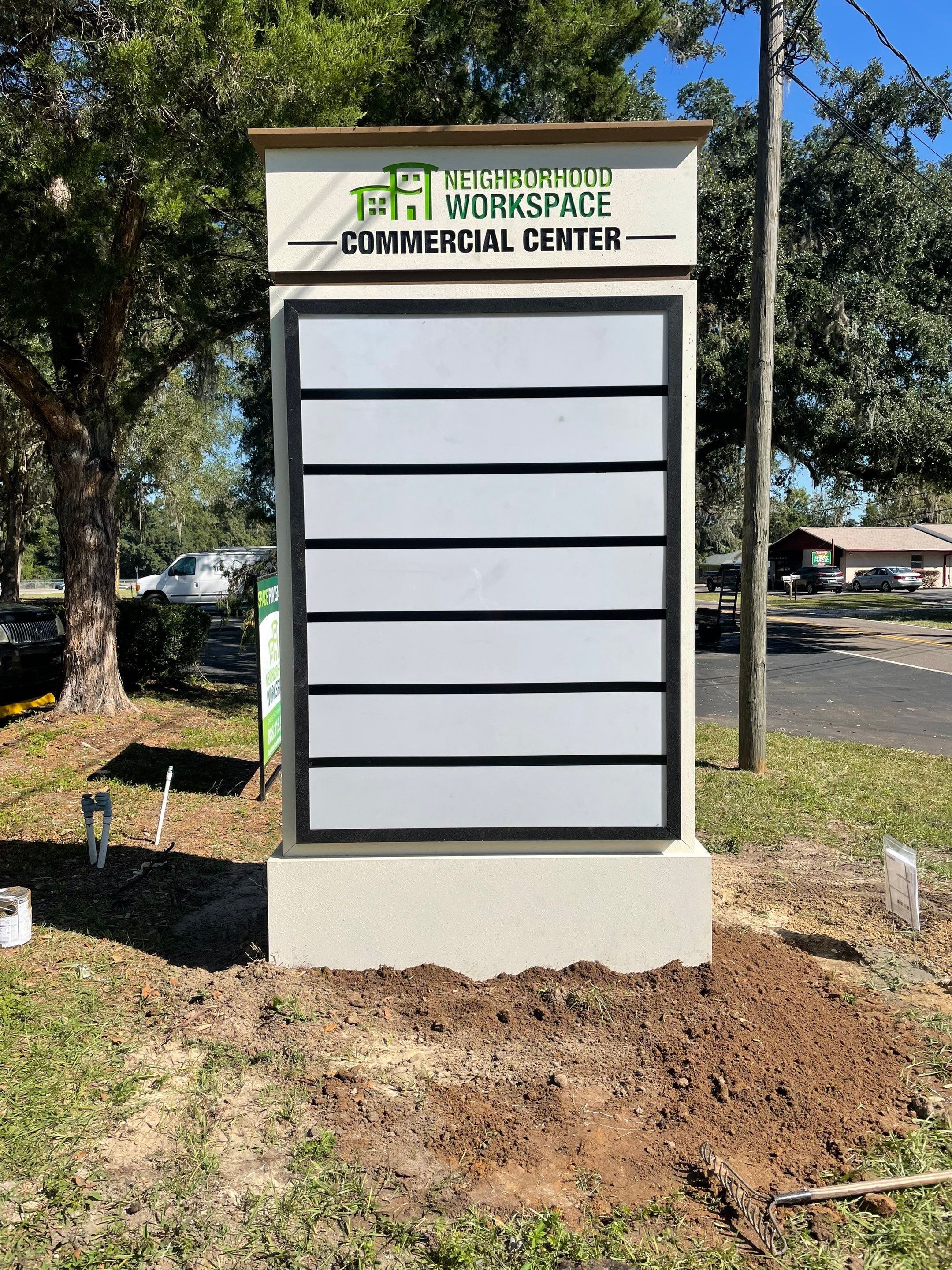 Monument Sign for Neighborhood Workspace by SignCrafters