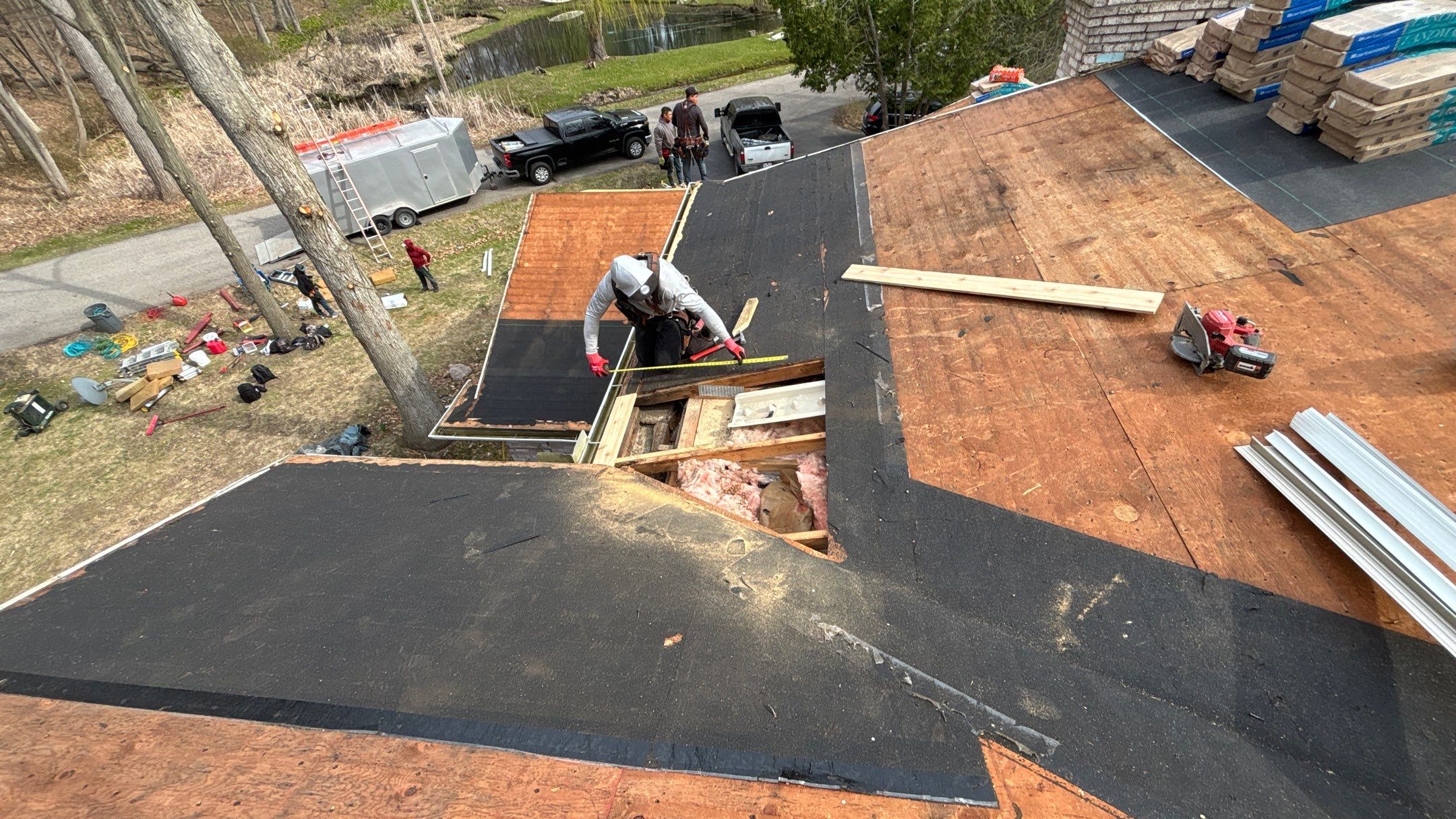 Roof Replacement using CertainTeed Landmark Moire Black by 180 Contractors