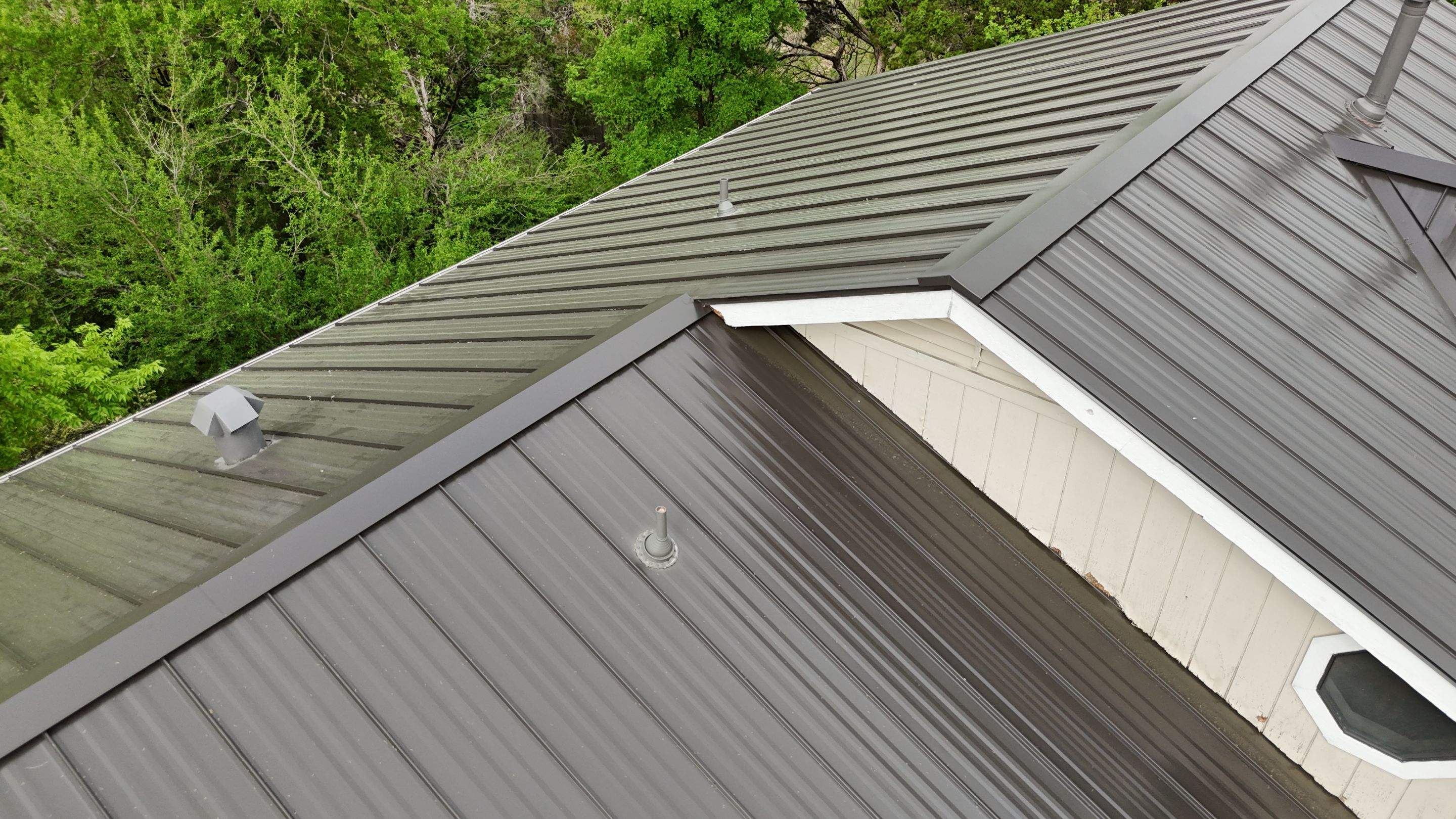 Dark Bronze - L&A Standing Seam with Striations by RoofsOnly.com