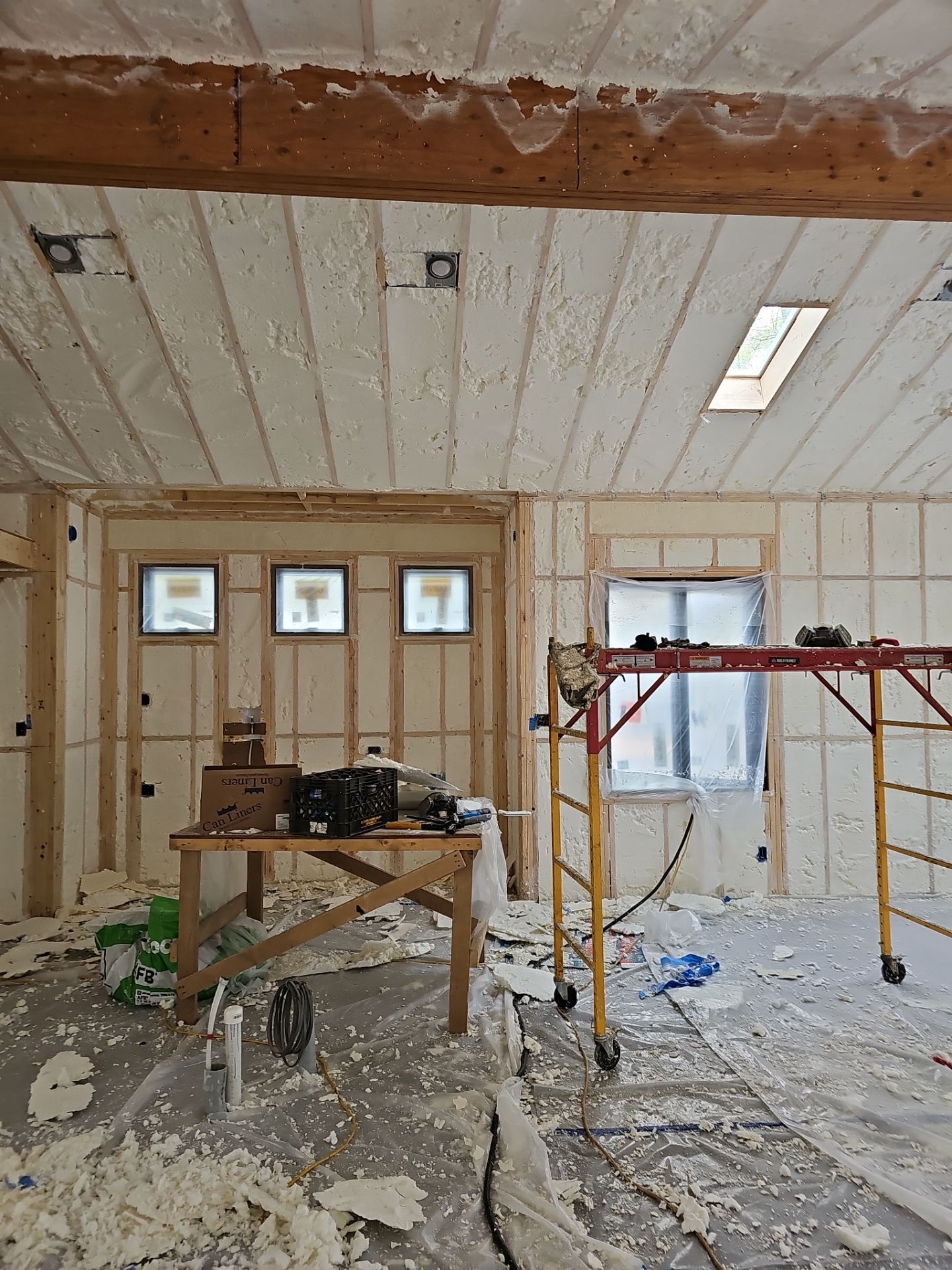 Spray Foam Insulation using open cell spray foam by NYS Foam & Energy