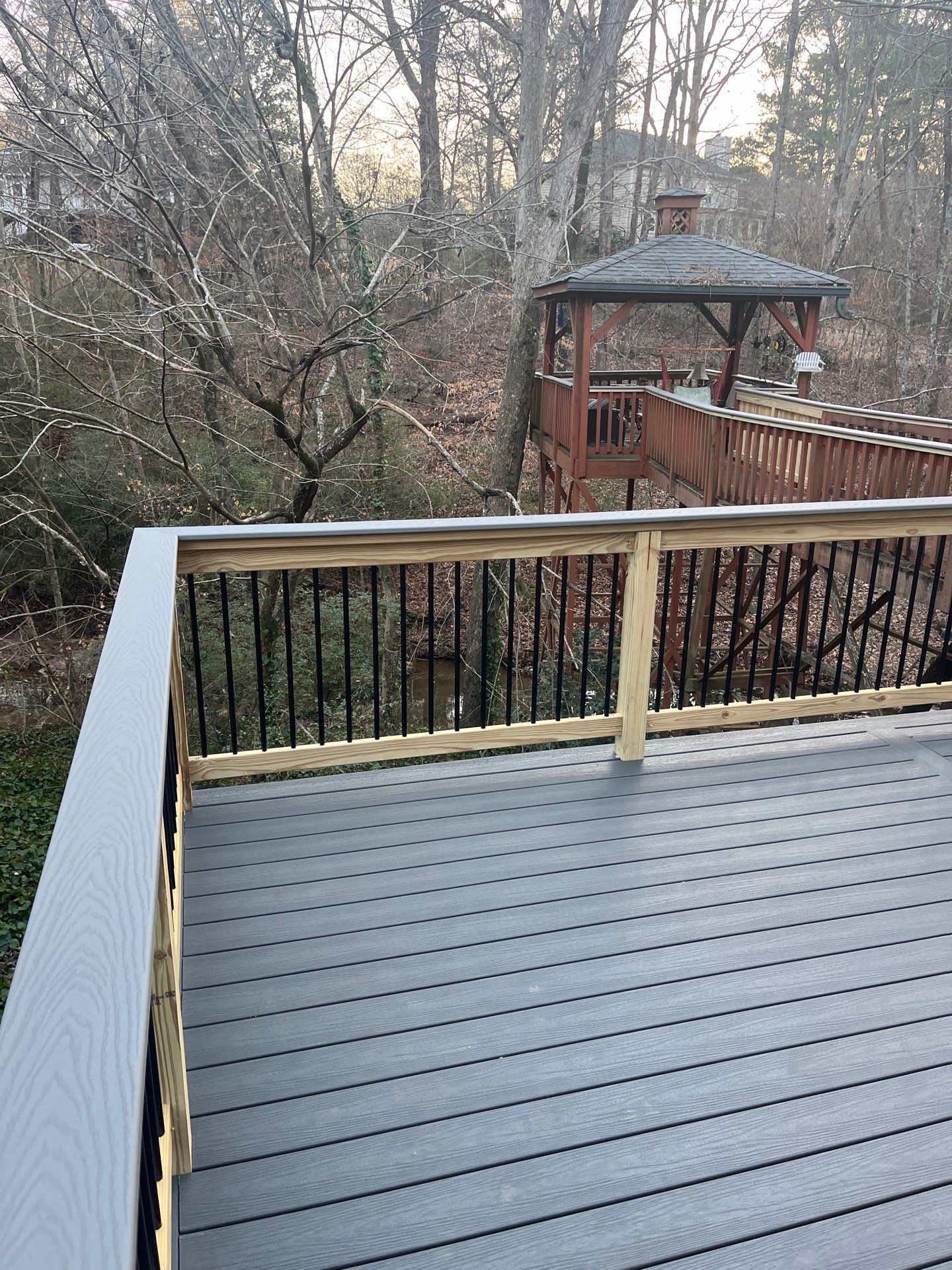 Trex Deck Build with Hybrid Railing in Lilburn, GA by Nelson Exteriors 
