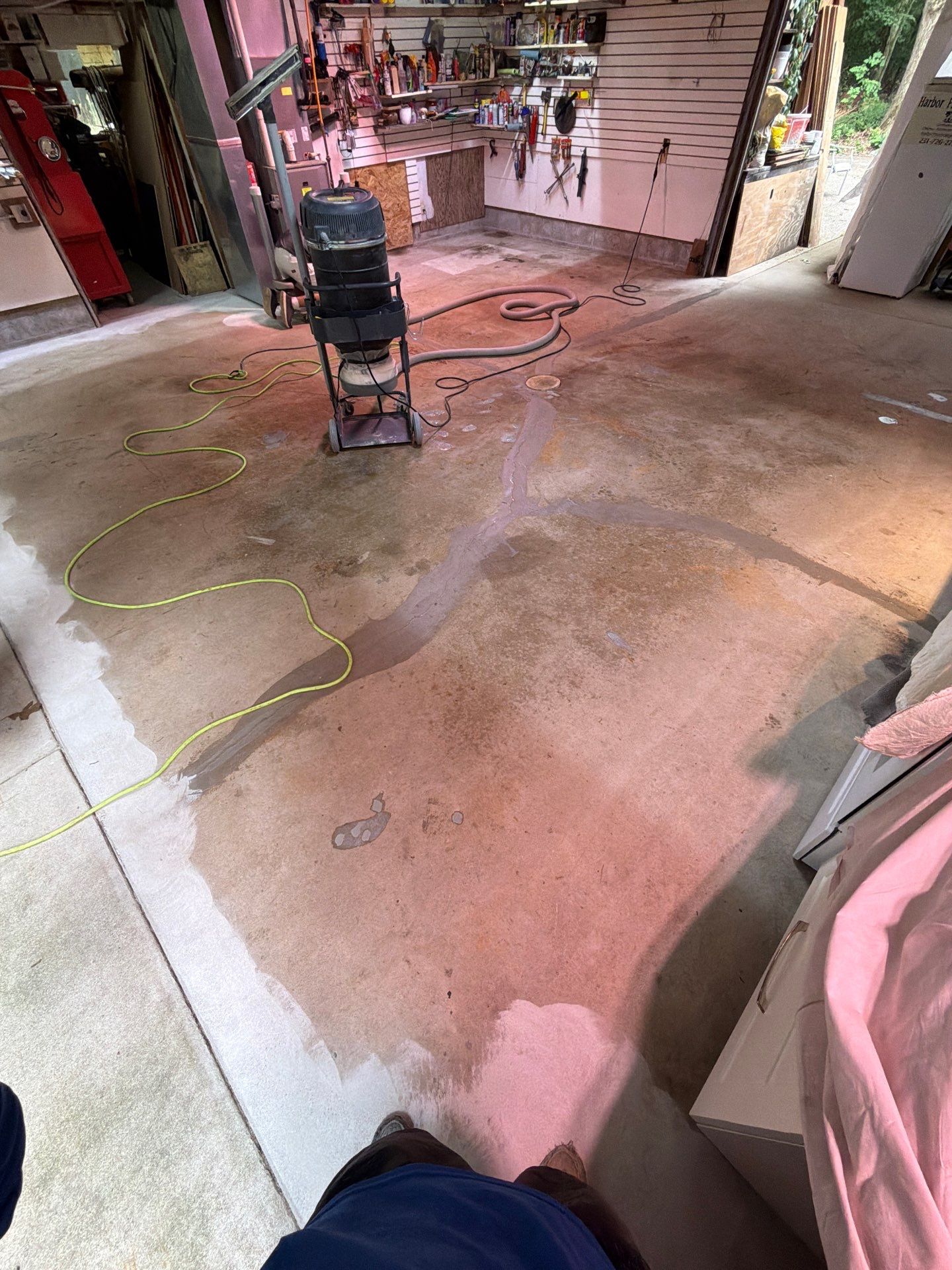 Custom Multi-Colored Epoxy Flake Garage Floor Coating in Montague by Gordon Painting