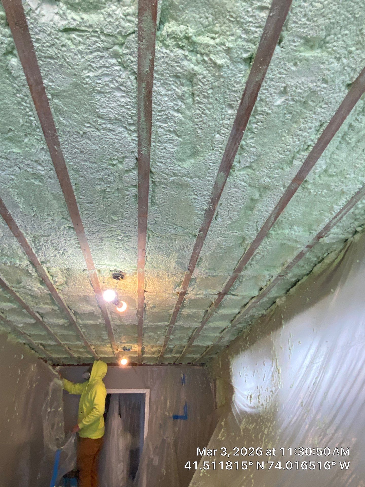 Attic Insulation using open cell spray foam by NYS Foam & Energy
