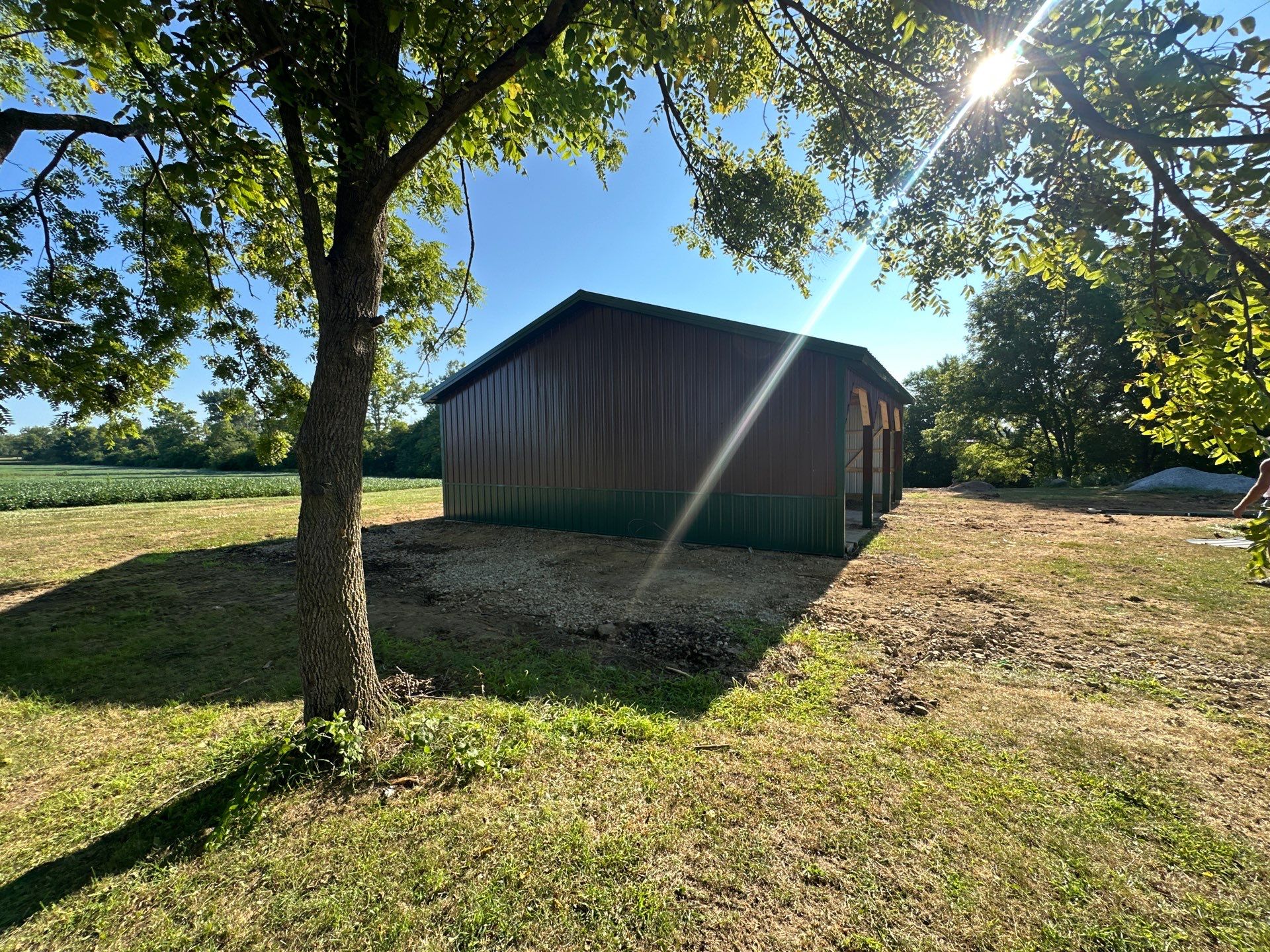 Multi-Bay Custom Pole Barn Construction in Arlington, Indiana by The Barn Builders 