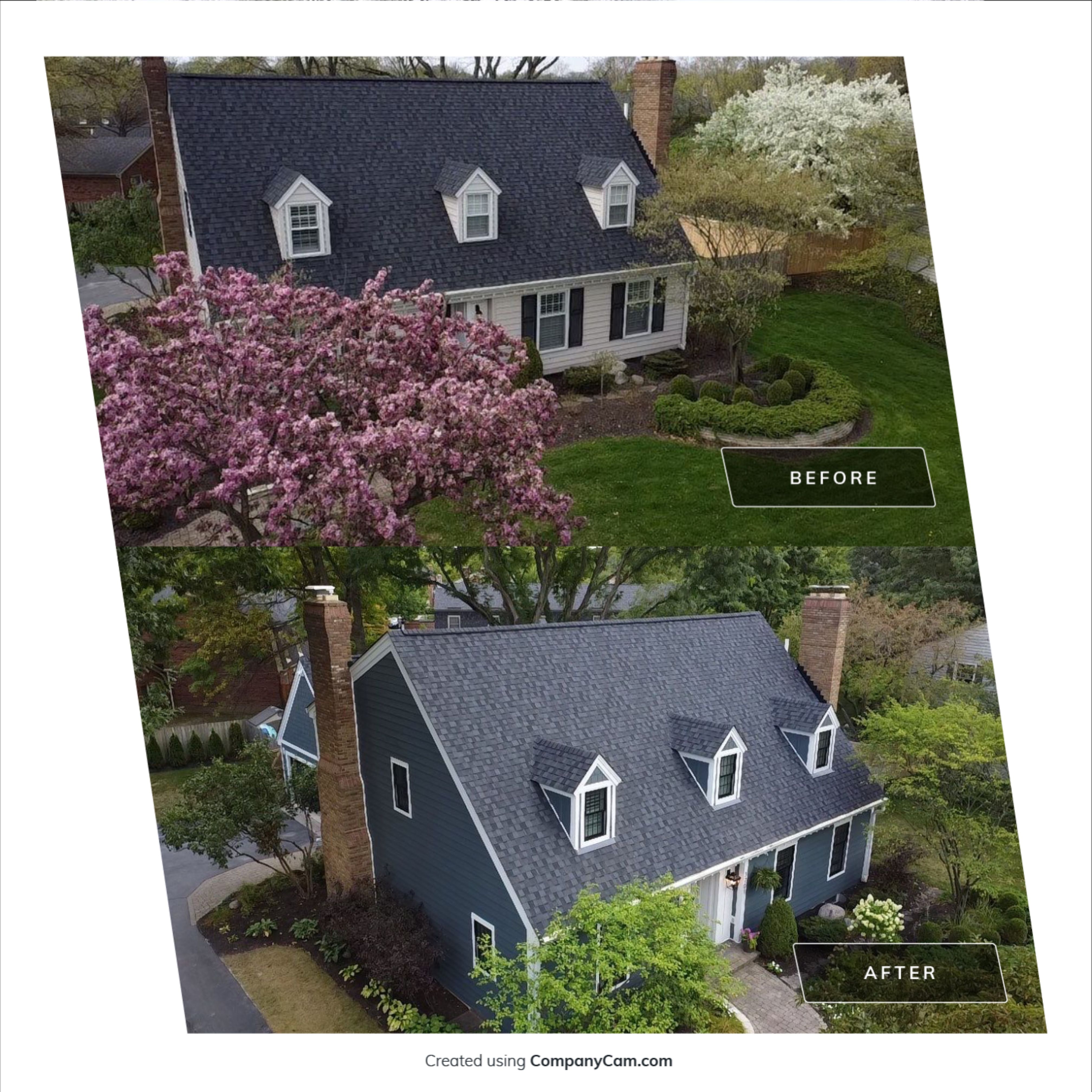 Residential Roofing Installation using James Hardie Fiber Cement Lap Siding and Certainteed Landmark Pro Shingles by Best Exteriors Inc