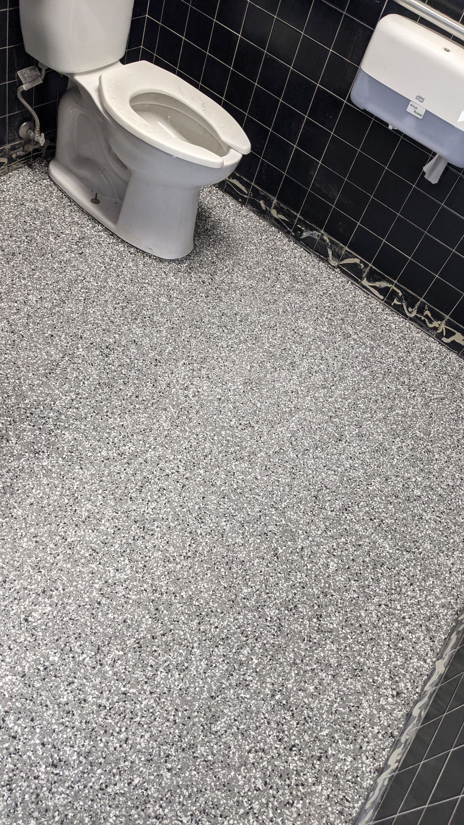 Commercial Floor Transformation using Slate Stone by Croc Coatings, LLC
