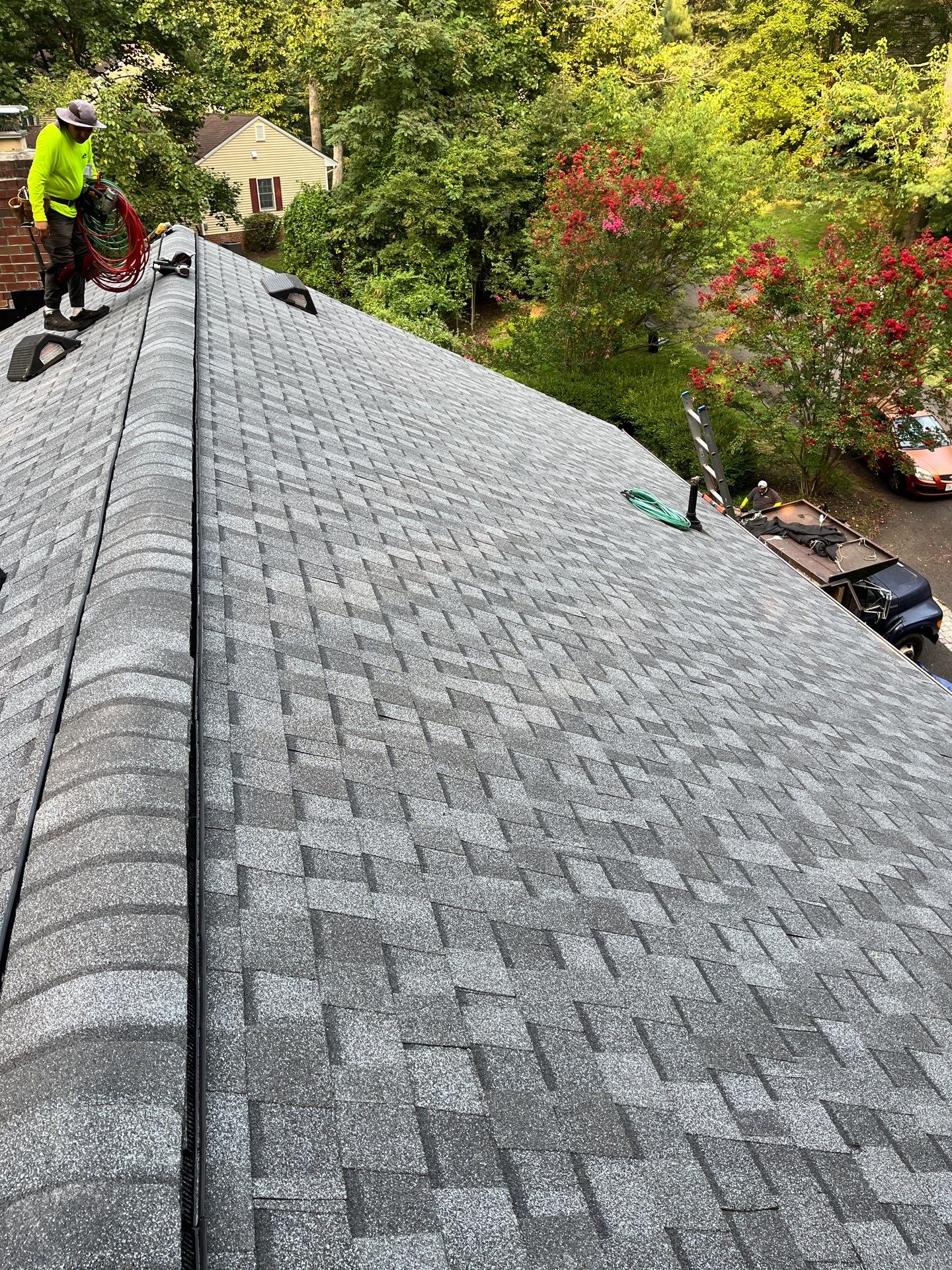 Oakton: Residential Roof Replacement with CertainTeed Landmark Designer Shingles in Pewter by RM Banning, Inc.