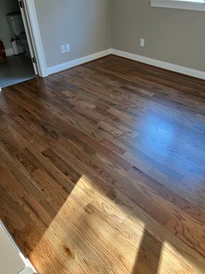 New hardwood floors to match the existing