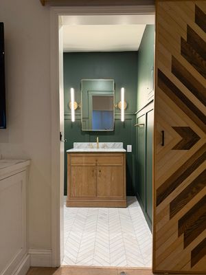 Modern Kitchen and Bathroom Transformation With Herringbone Tile in Lafayette