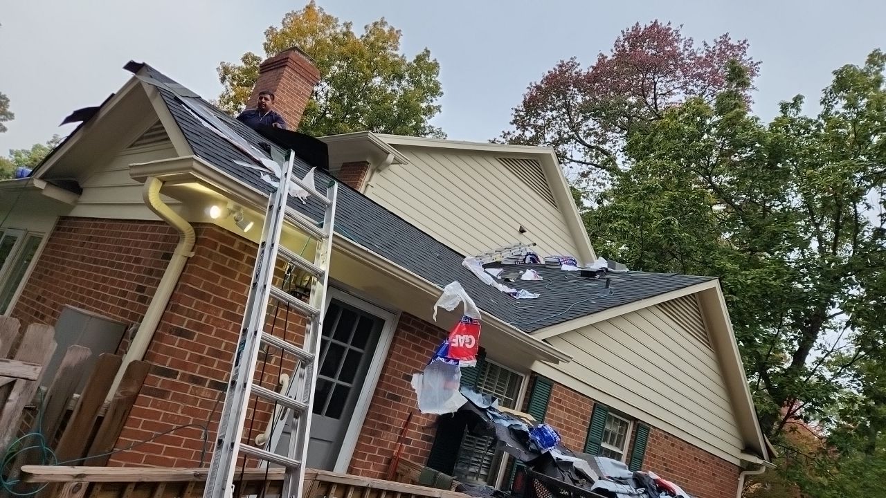 New Roof with Solar Panels by Just In Time Roofing and Restoration