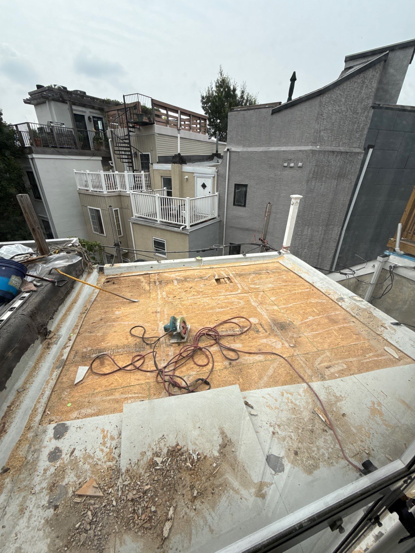 Back Wall & Fiberglass Roof deck Remediation by Philadelphia Quality Roofing
