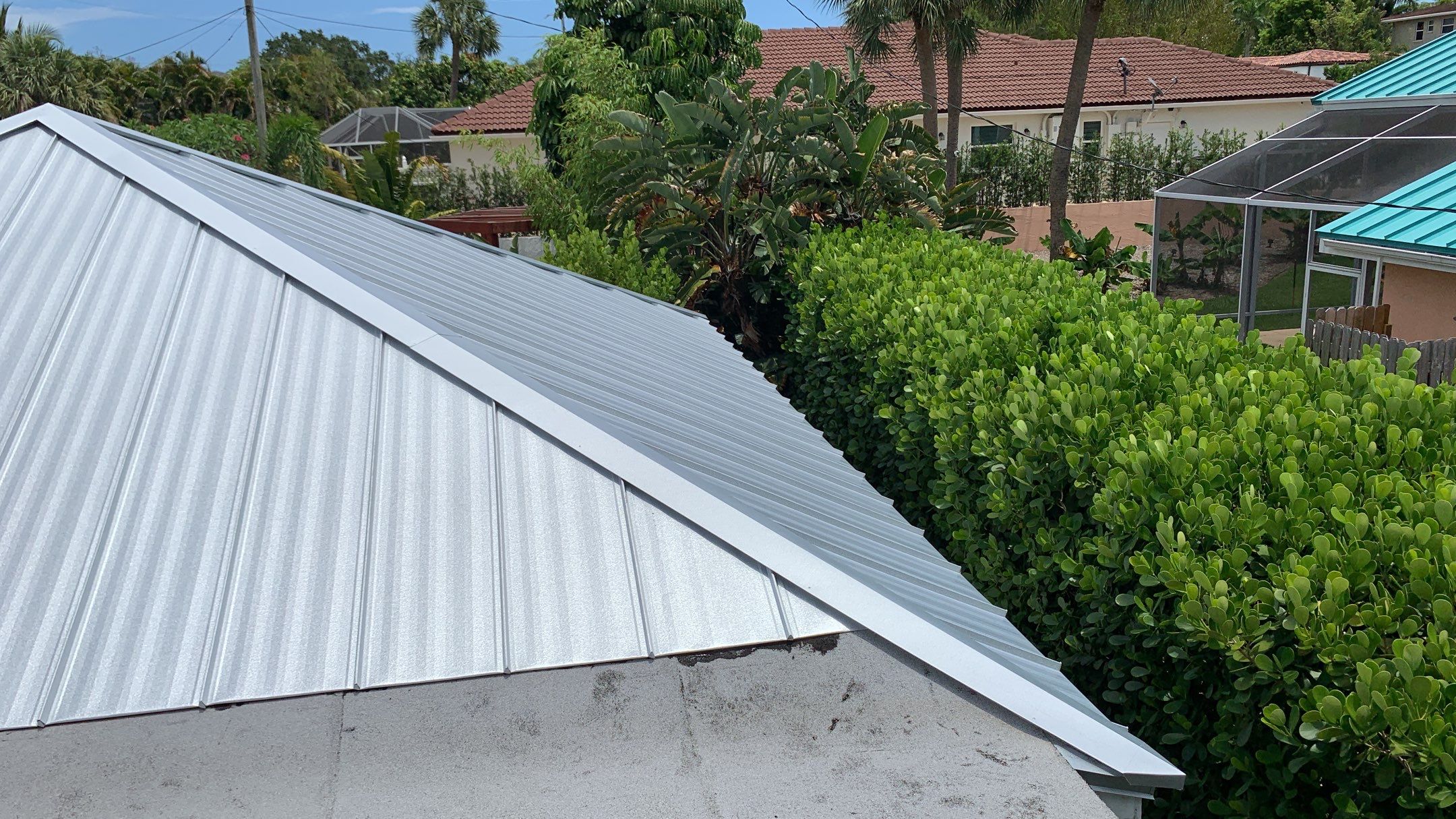 Residential Roofing Installation using 1" Nail strip metal roof by BLUES BROTHERS ROOFING