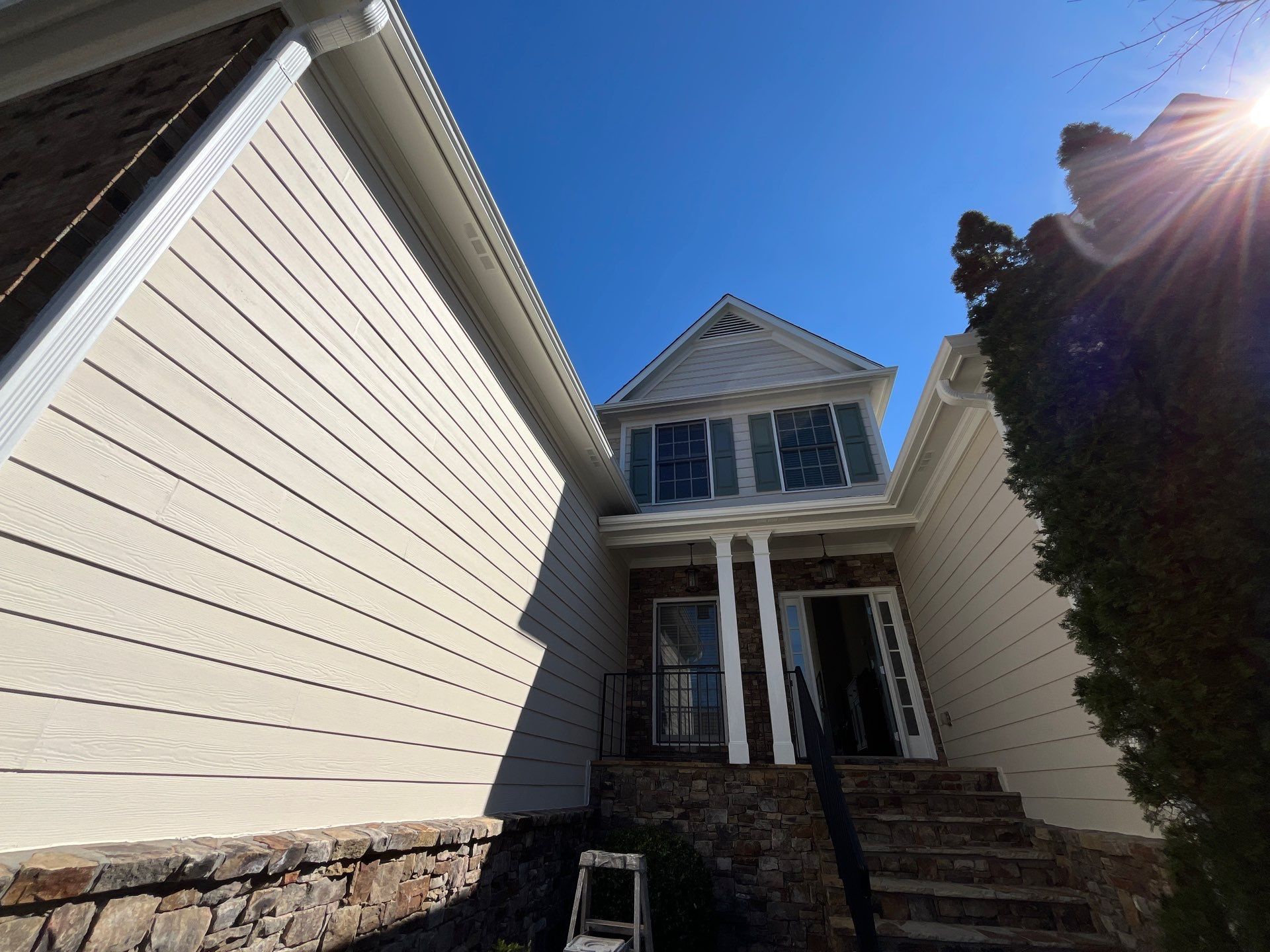 Garage Door and Home Exterior Painting and Rotten Wood Replacement in Marietta, GA by Nelson Exteriors