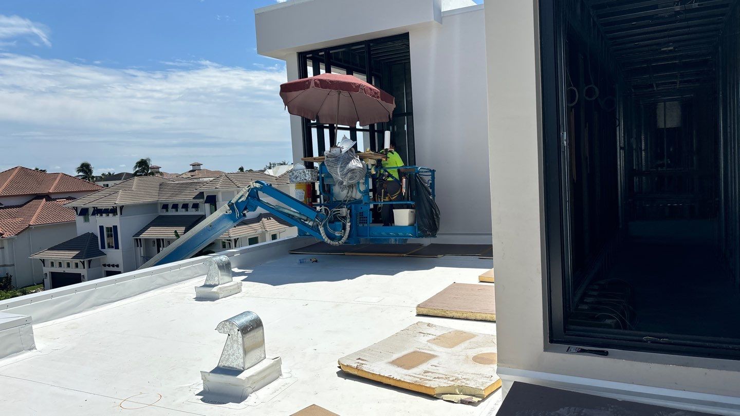 Residential Install of Flat TPO by International Roofing