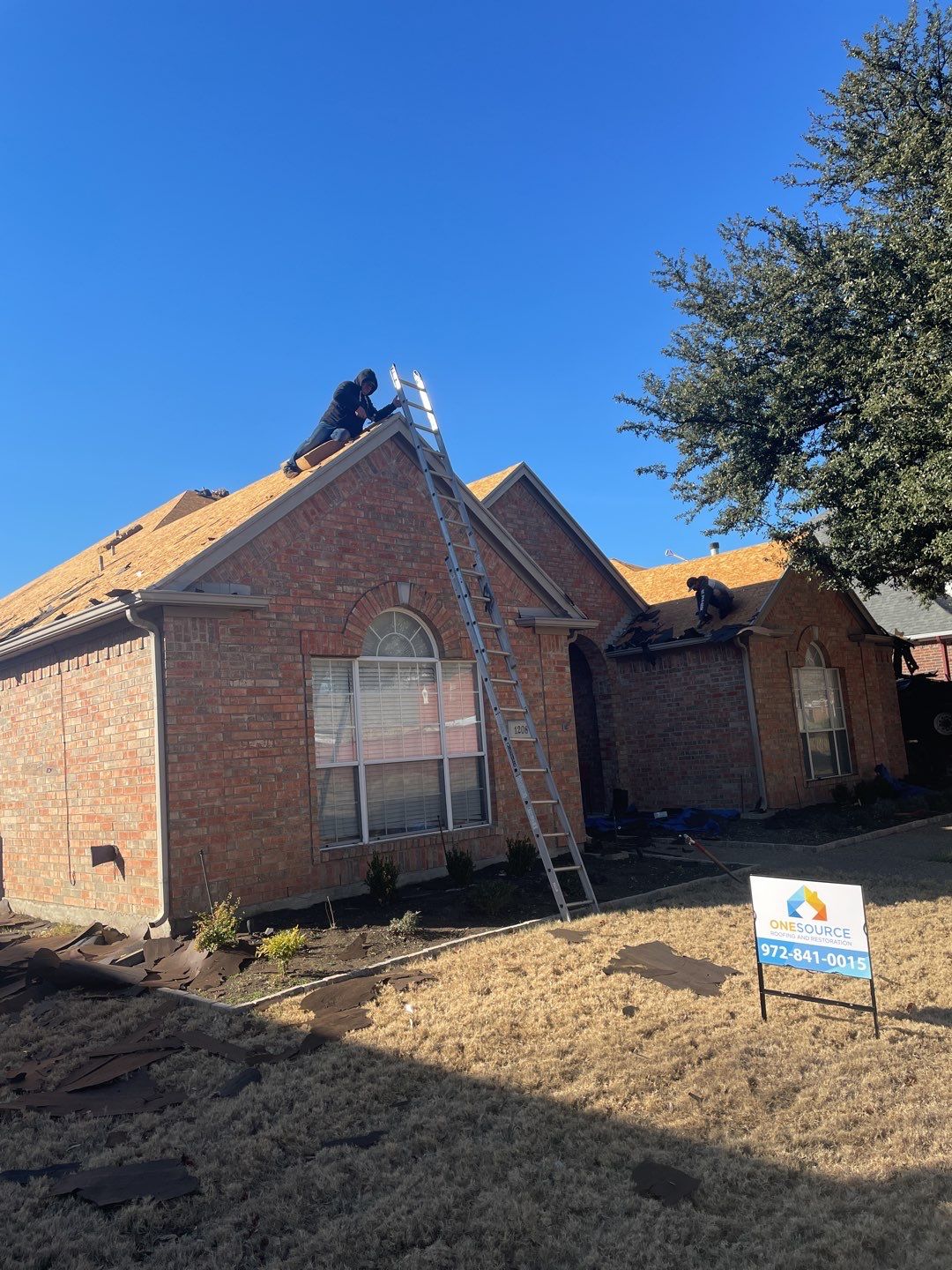 Residential Roofing Installation using GAF Timberline HDZ Weathered Wood by OneSource Roofing and Restoration