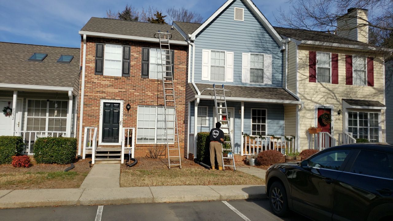 Gutter Cleaning using water by Power Wash Masters LLC
