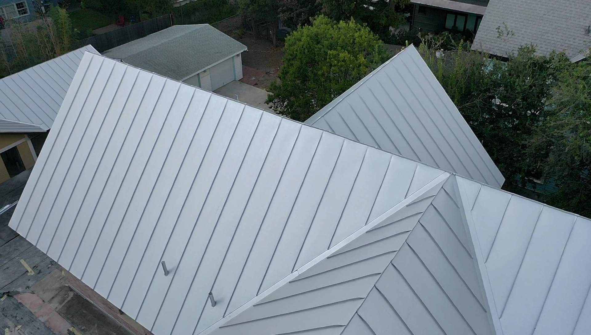 Residential Metal Roof Installation using McElroy Metal by Premier Roofing and Contracting