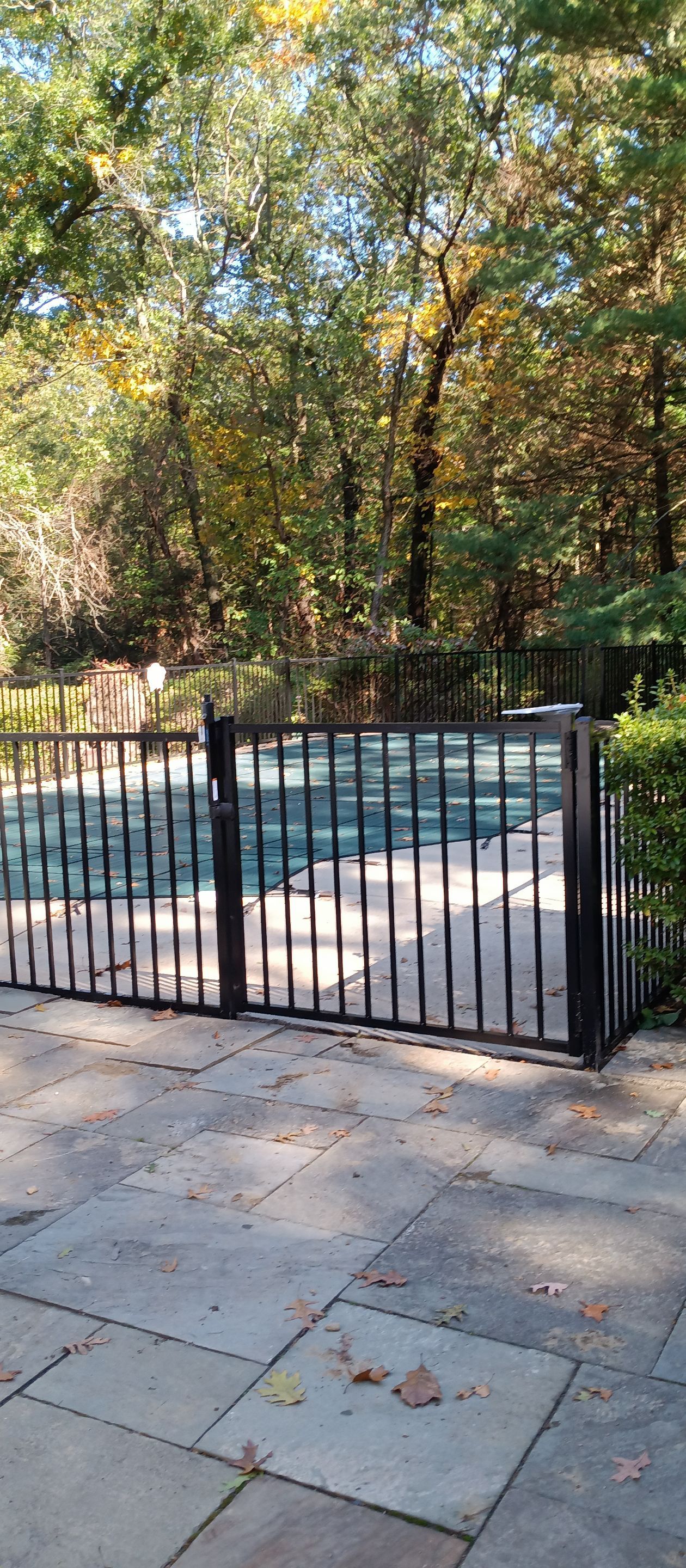 Replacement Aluminum pool fence with matching gate in Black by DiGiorgi Roofing and Siding Inc