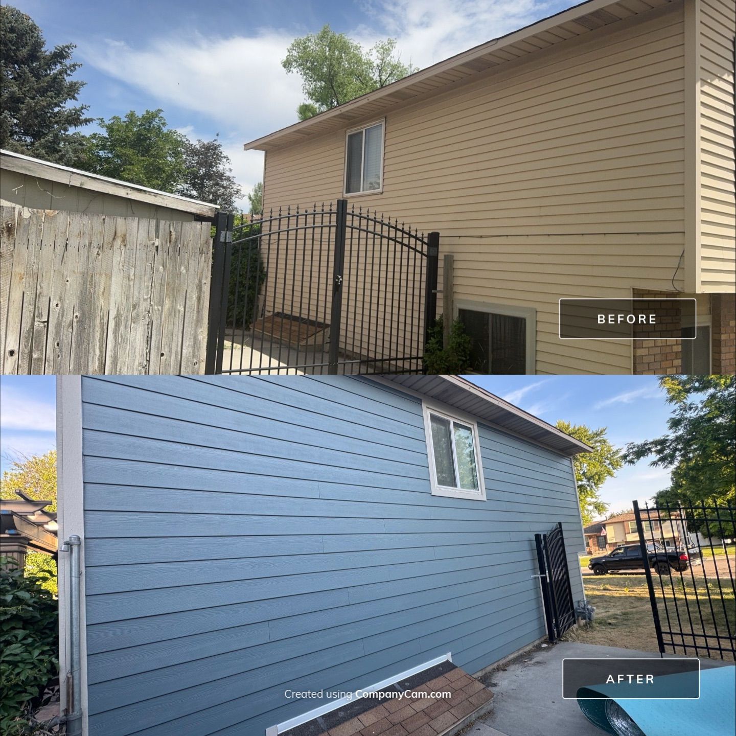 West Jordan | Hardie Lap Siding w/ Brick Accent | Boothbay Blue & Cobble Stone by Ideal Siding Utah
