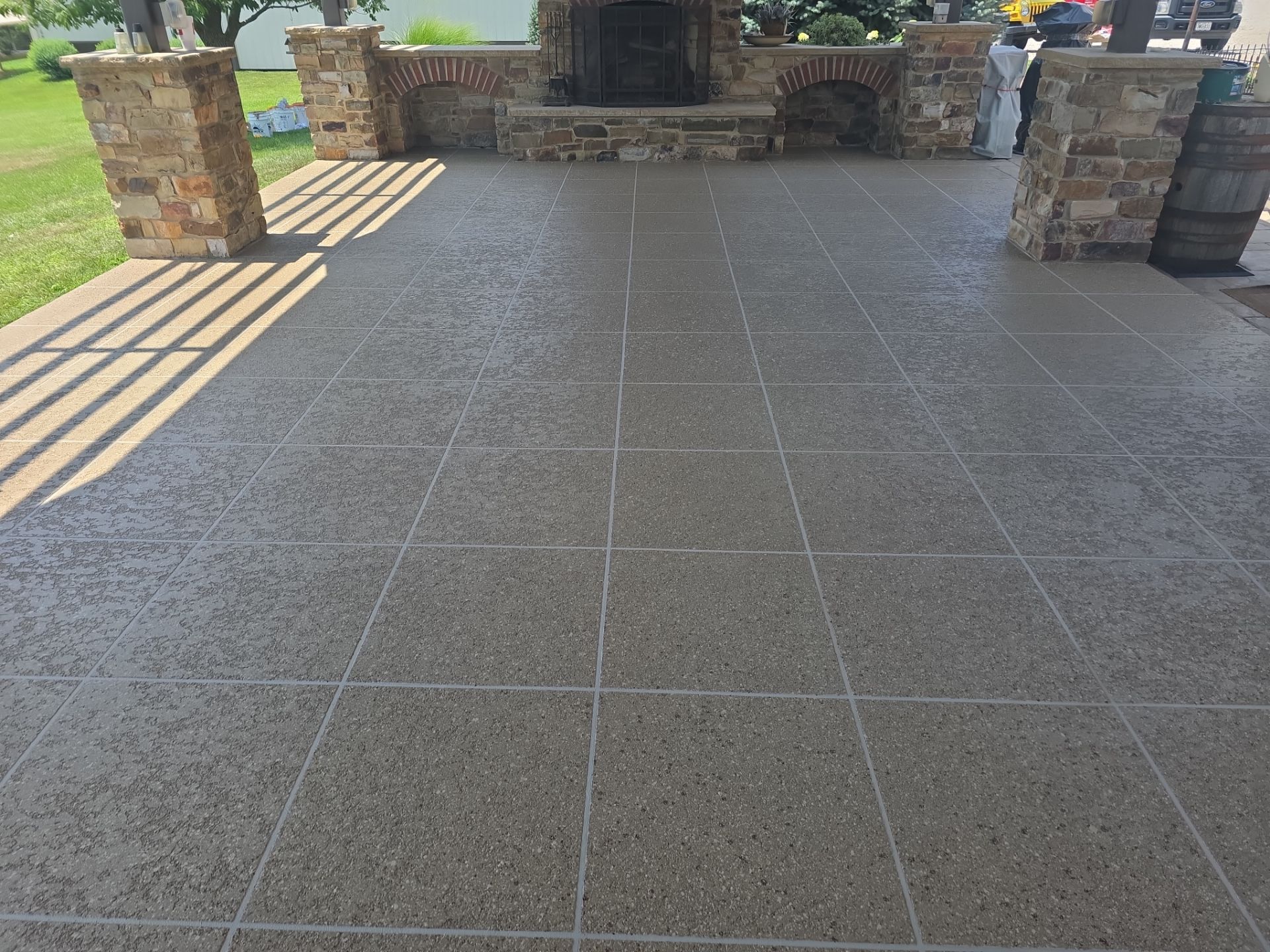 Custom Back Patio Resurface - Kearney, MO by Big Red Decorative Concrete, LLC