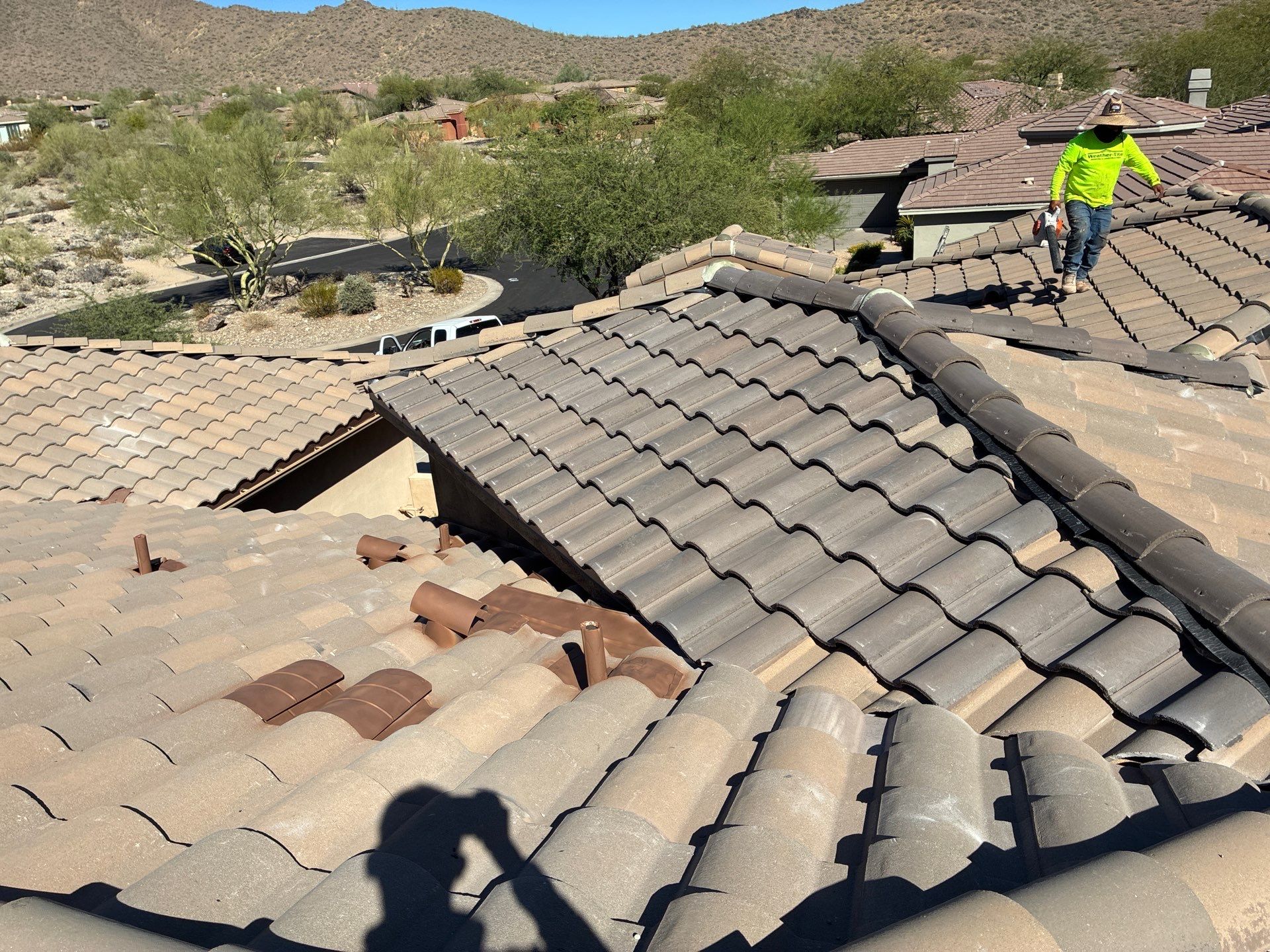 New underlayment and tile reset in Scottsdale. by Weather-Tite Roofing