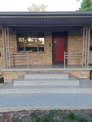 Porch Coating Installation with Mediterranean