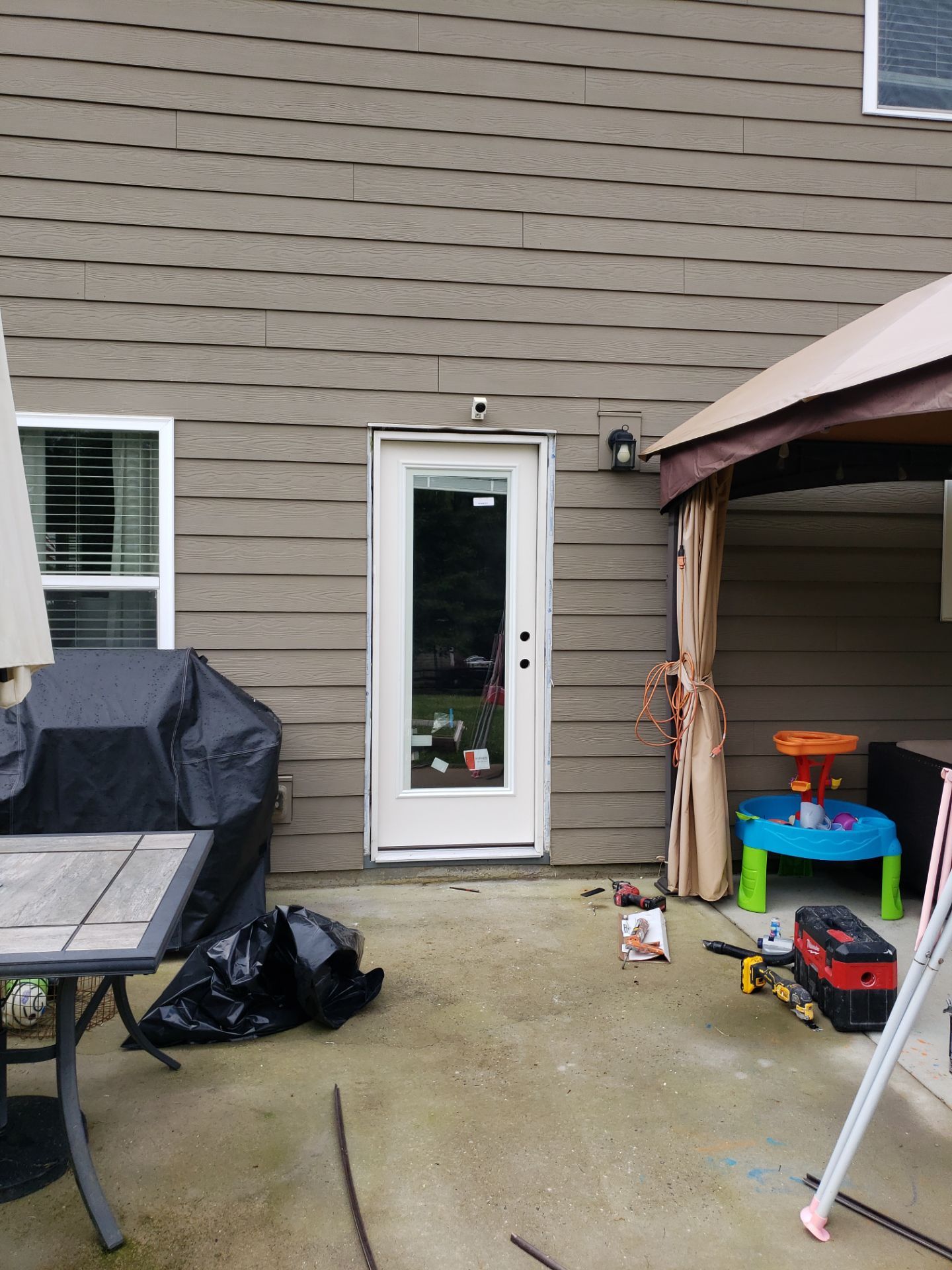 Rotted Door Replaced! Thermatru with Built-In Blinds by A Step Above Handy LLC 