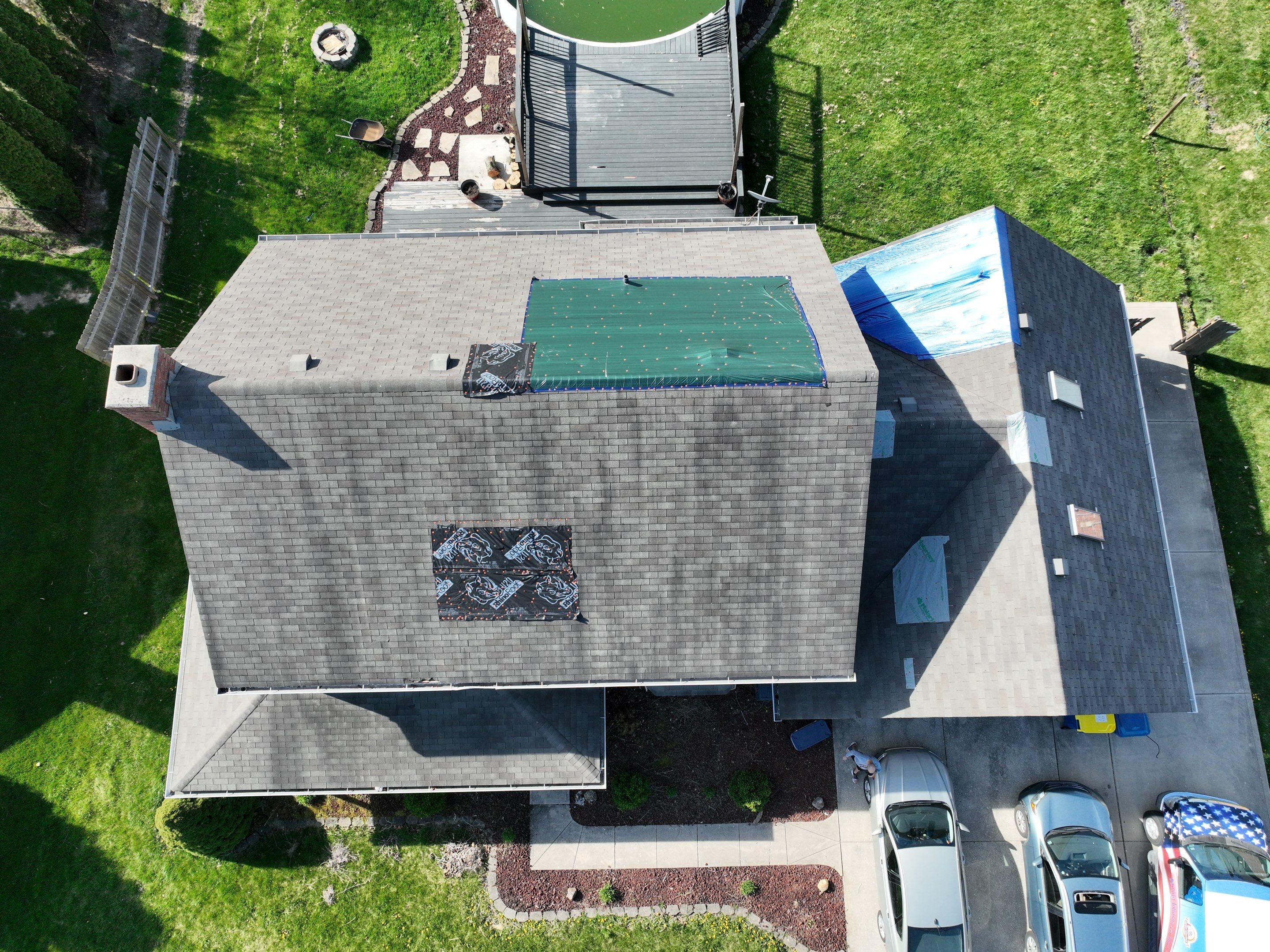 Tornado damage in Whiteland. Roof replacement, James Hardie siding, exterior paint, gutters, windows, doors by 317 Roofing & Restorations