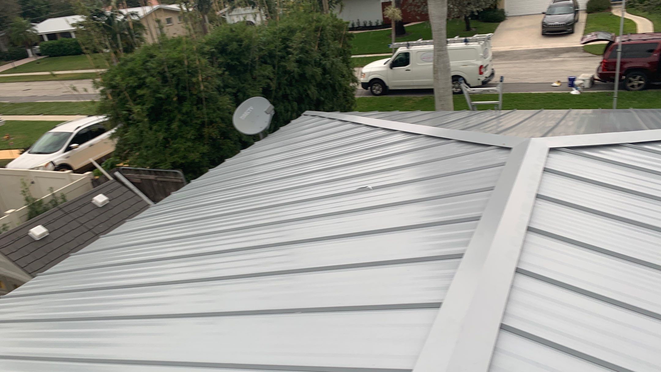 Residential Roofing Installation using 1" Nail strip metal roof by BLUES BROTHERS ROOFING